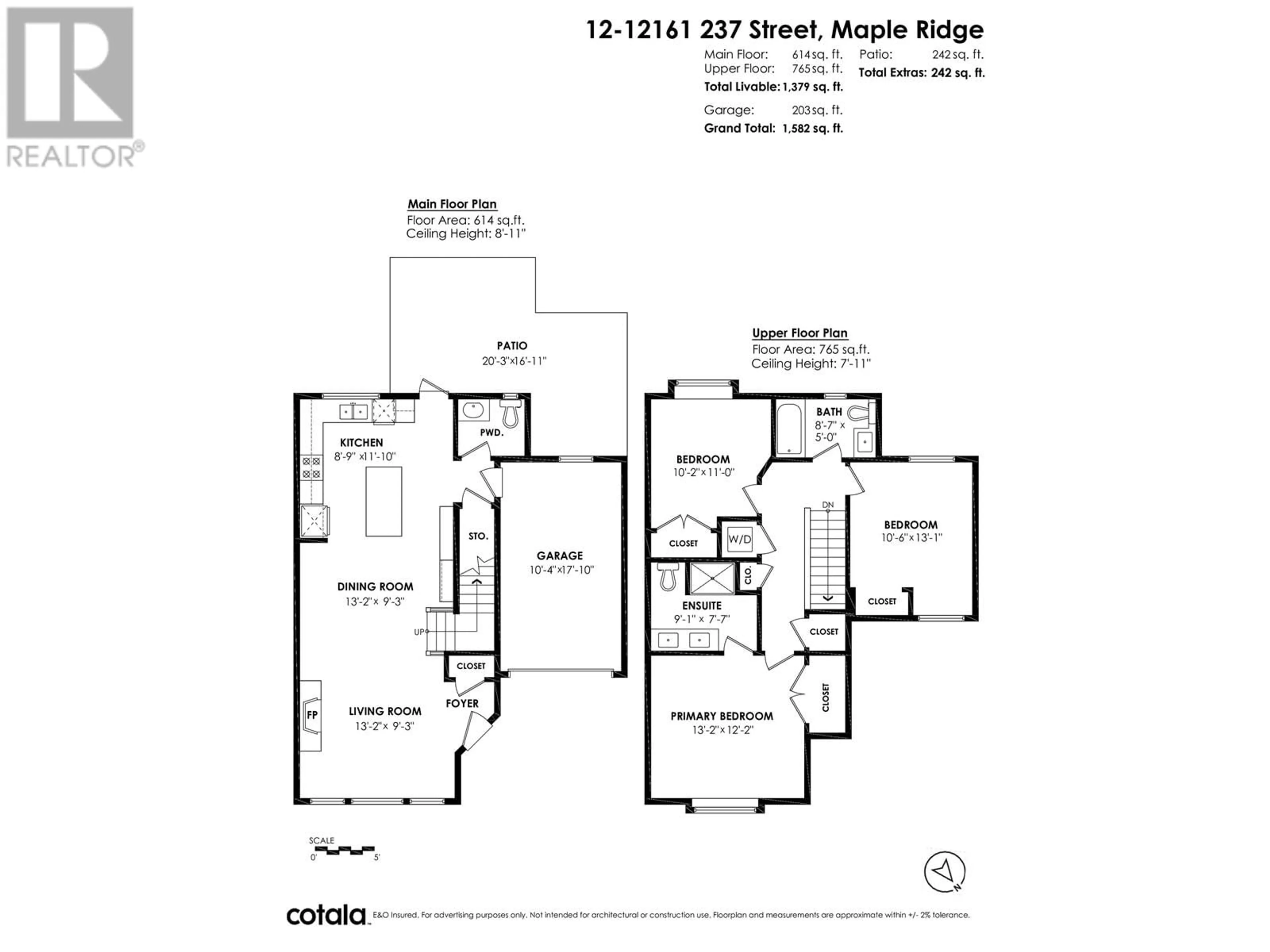 Floor plan for 12 12161 237 STREET, Maple Ridge British Columbia V4R0E7