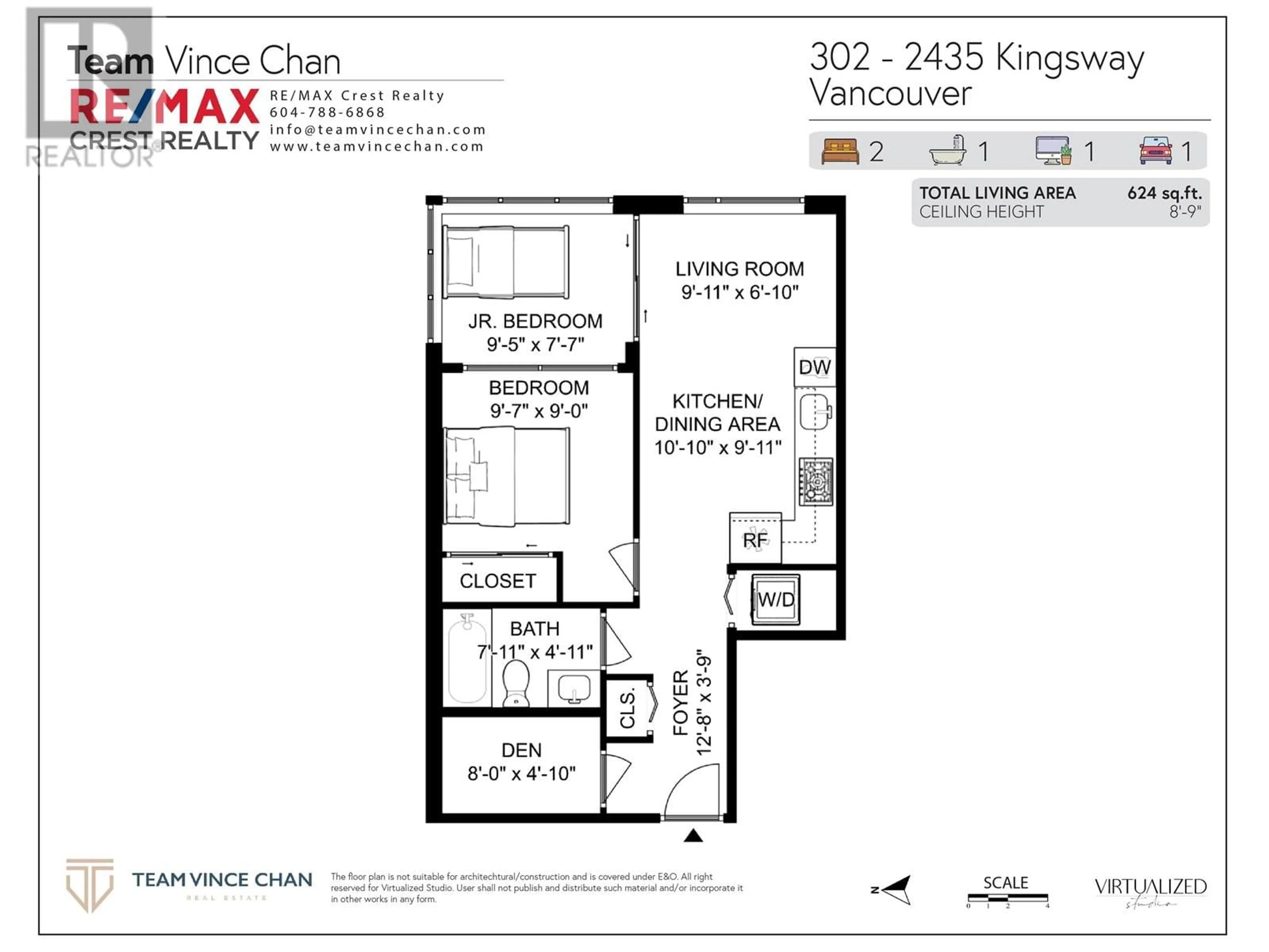 Floor plan for 302 - 2435 KINGSWAY, Vancouver British Columbia V5R5G8