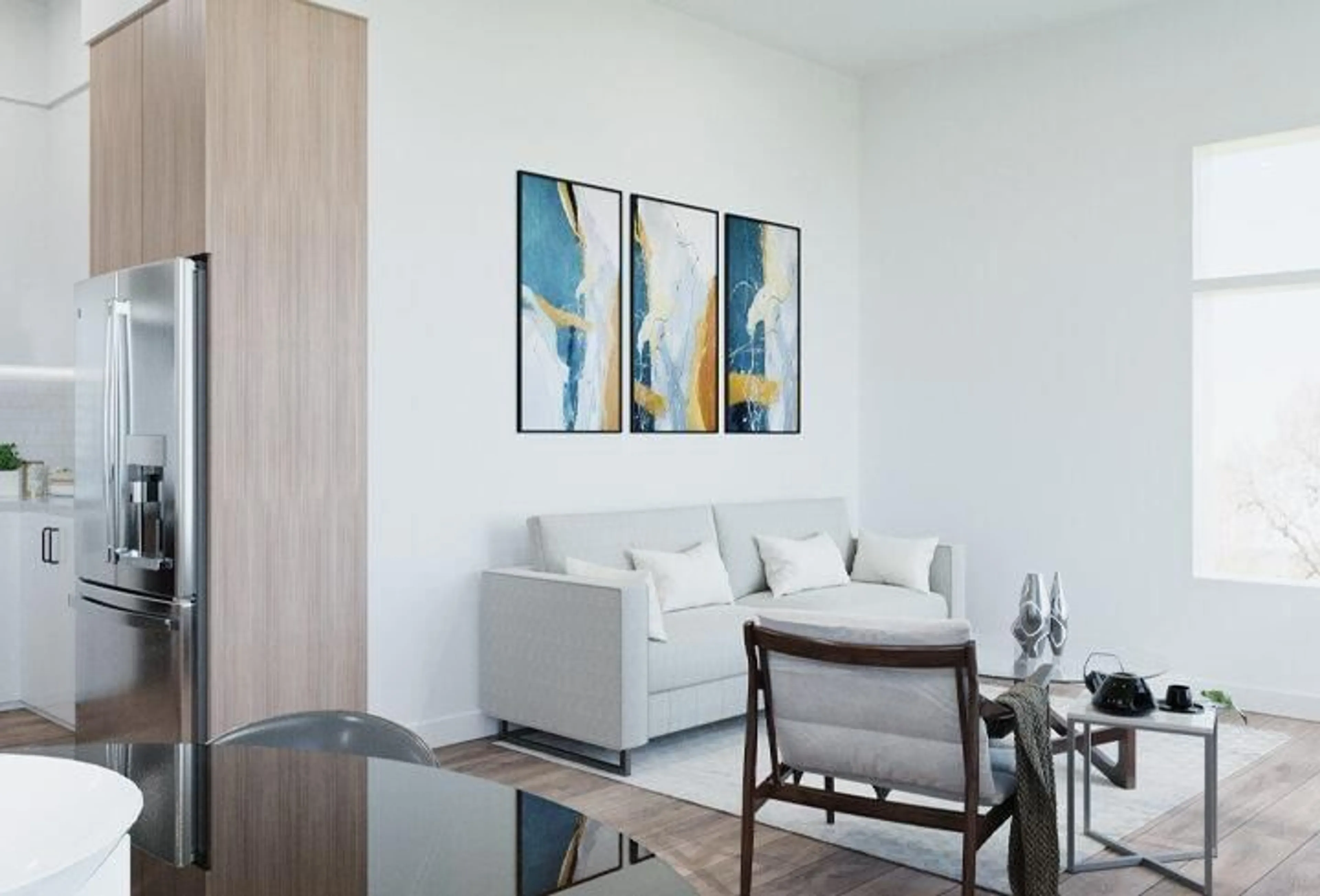 Living room with furniture, unknown for 404 - 185 175A, Surrey British Columbia V3S9S4