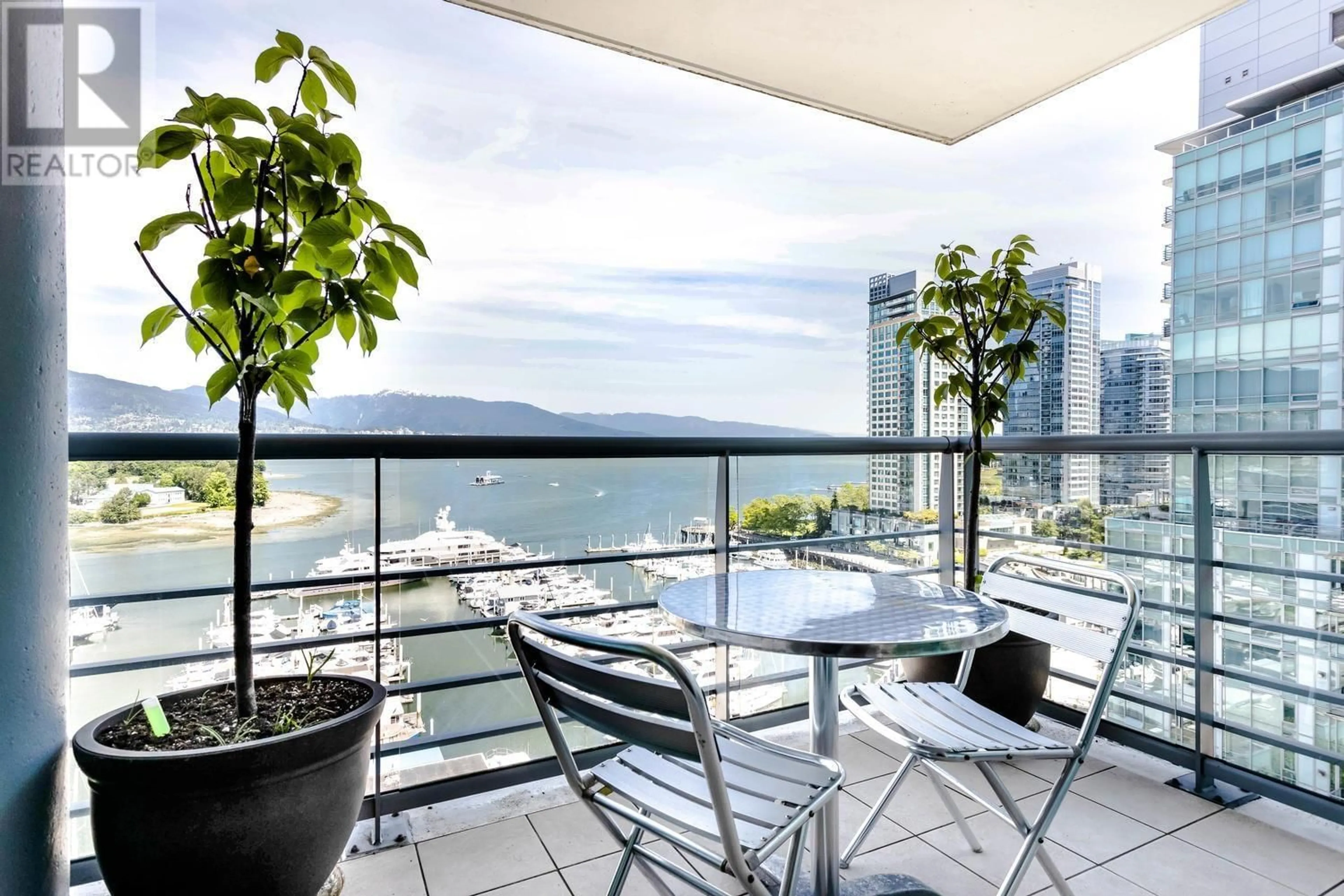 Balcony in the apartment, water/lake/river/ocean view for 1302 590 NICOLA STREET, Vancouver British Columbia V6G3J8