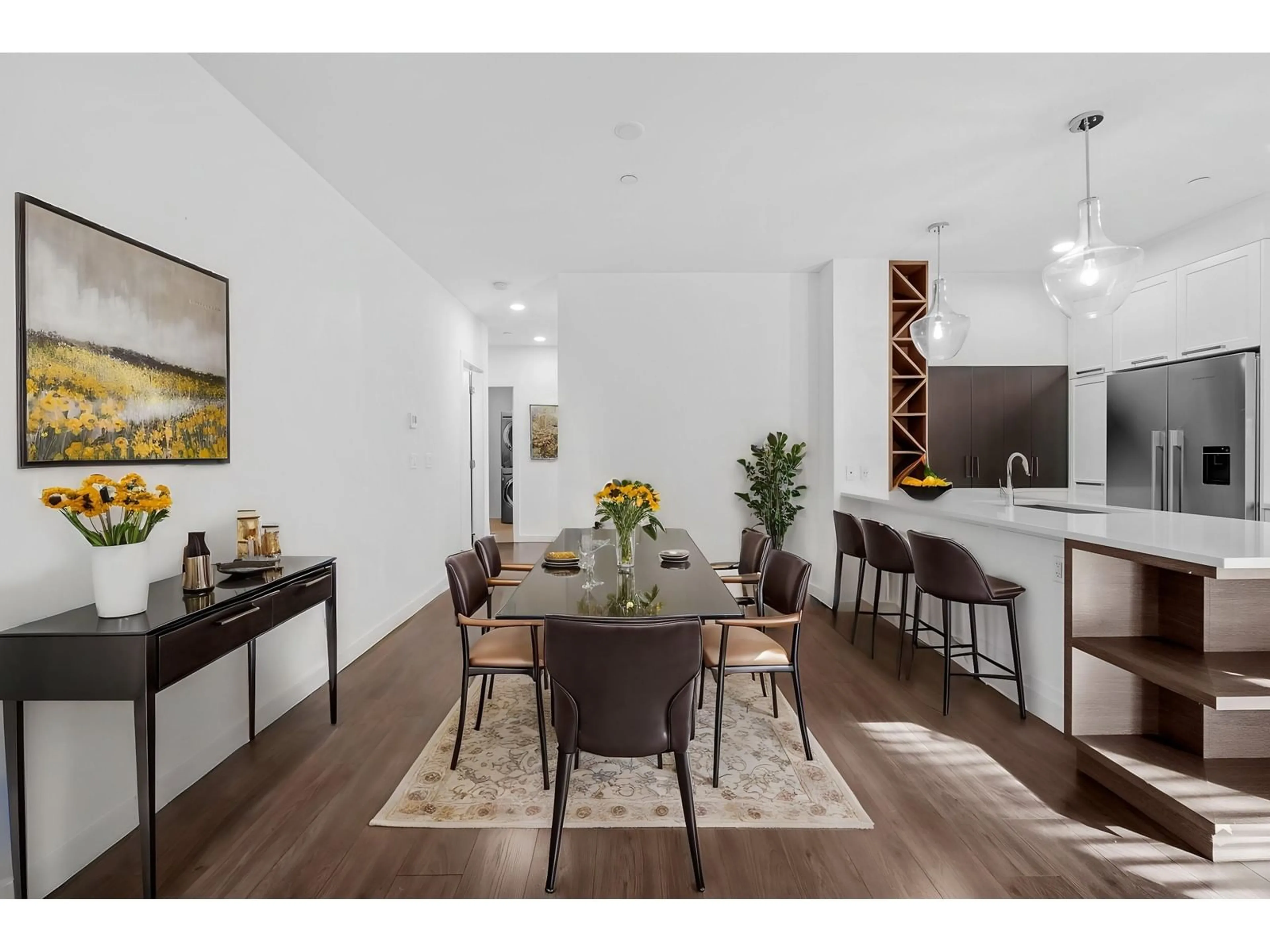 Dining room, wood/laminate floor for 107 33540 MAYFAIR AVENUE, Abbotsford British Columbia V2S0J3