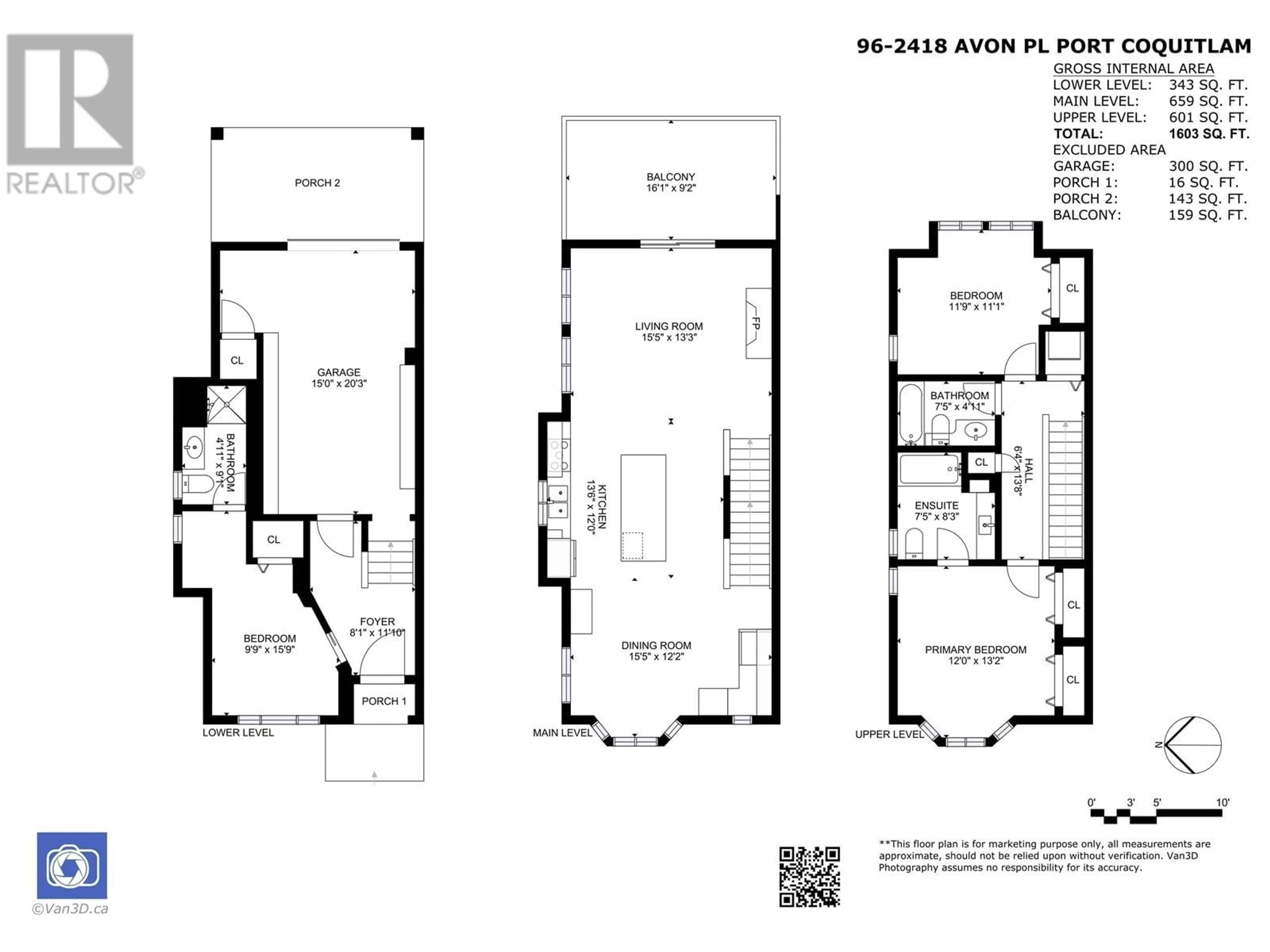 Floor plan for 96 2418 AVON PLACE, Port Coquitlam British Columbia V3B0C7