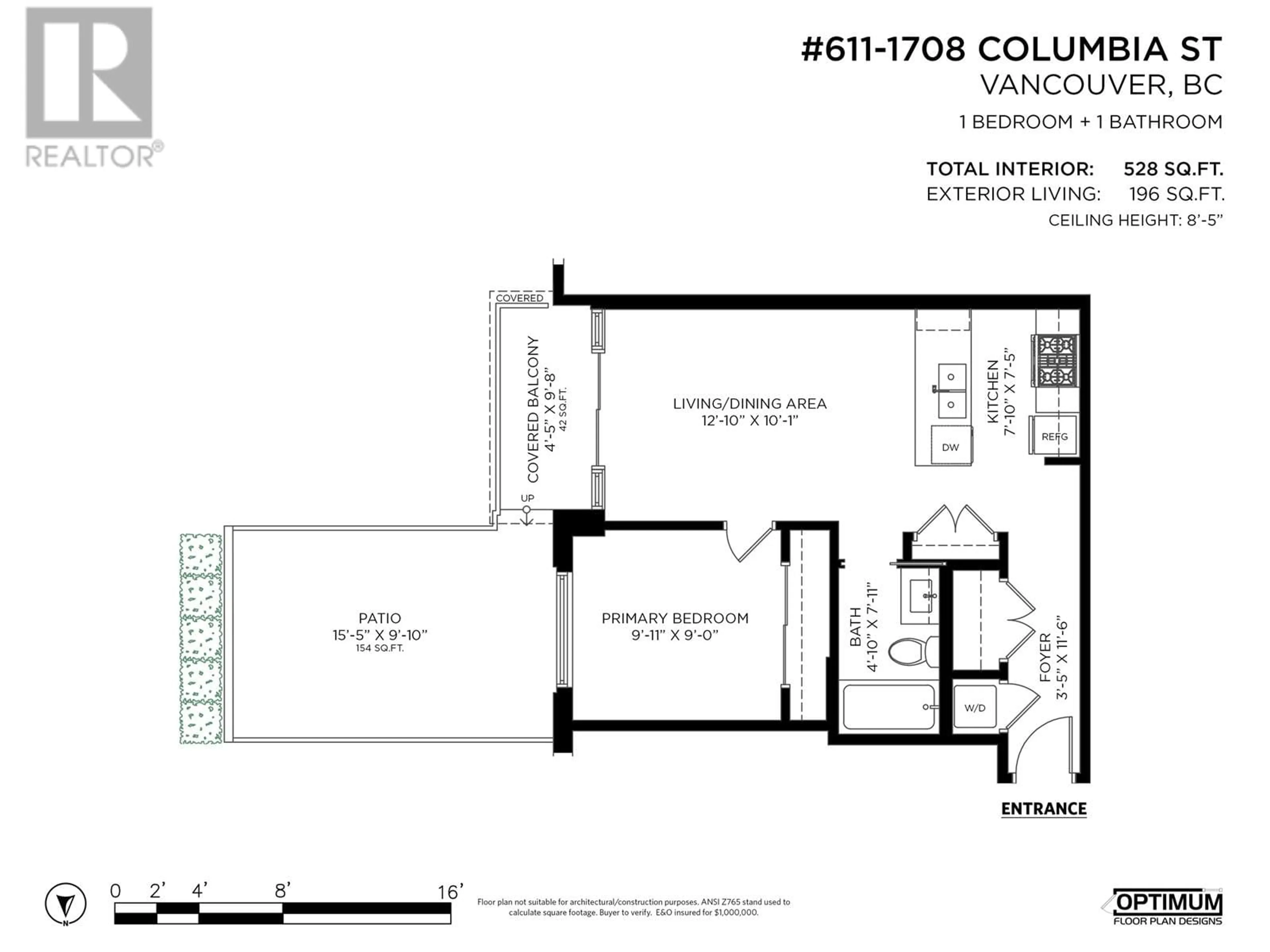 Floor plan for 611 1708 COLUMBIA STREET, Vancouver British Columbia V5Y0H7