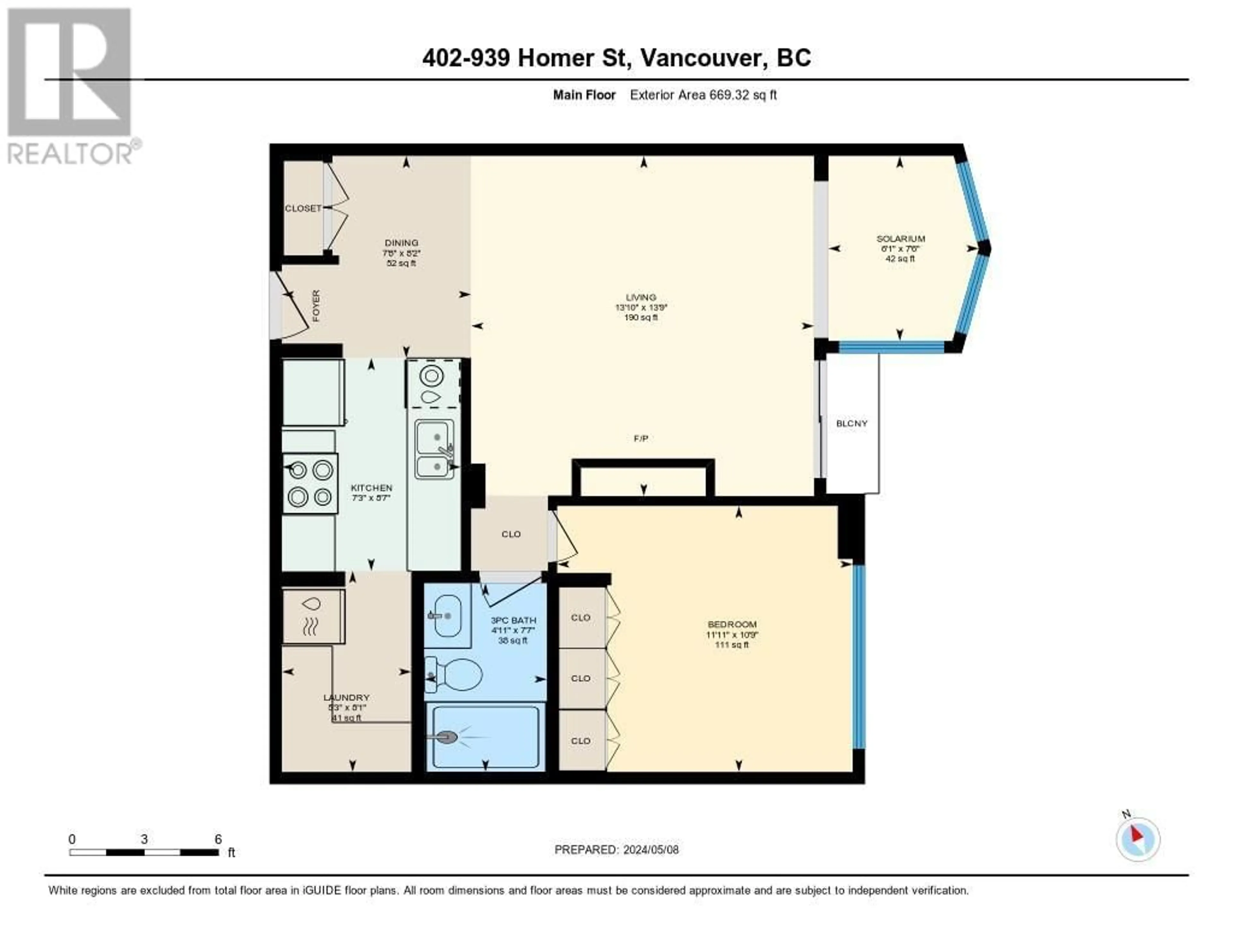 Floor plan for 402 - 939 HOMER STREET, Vancouver British Columbia V6B2W6