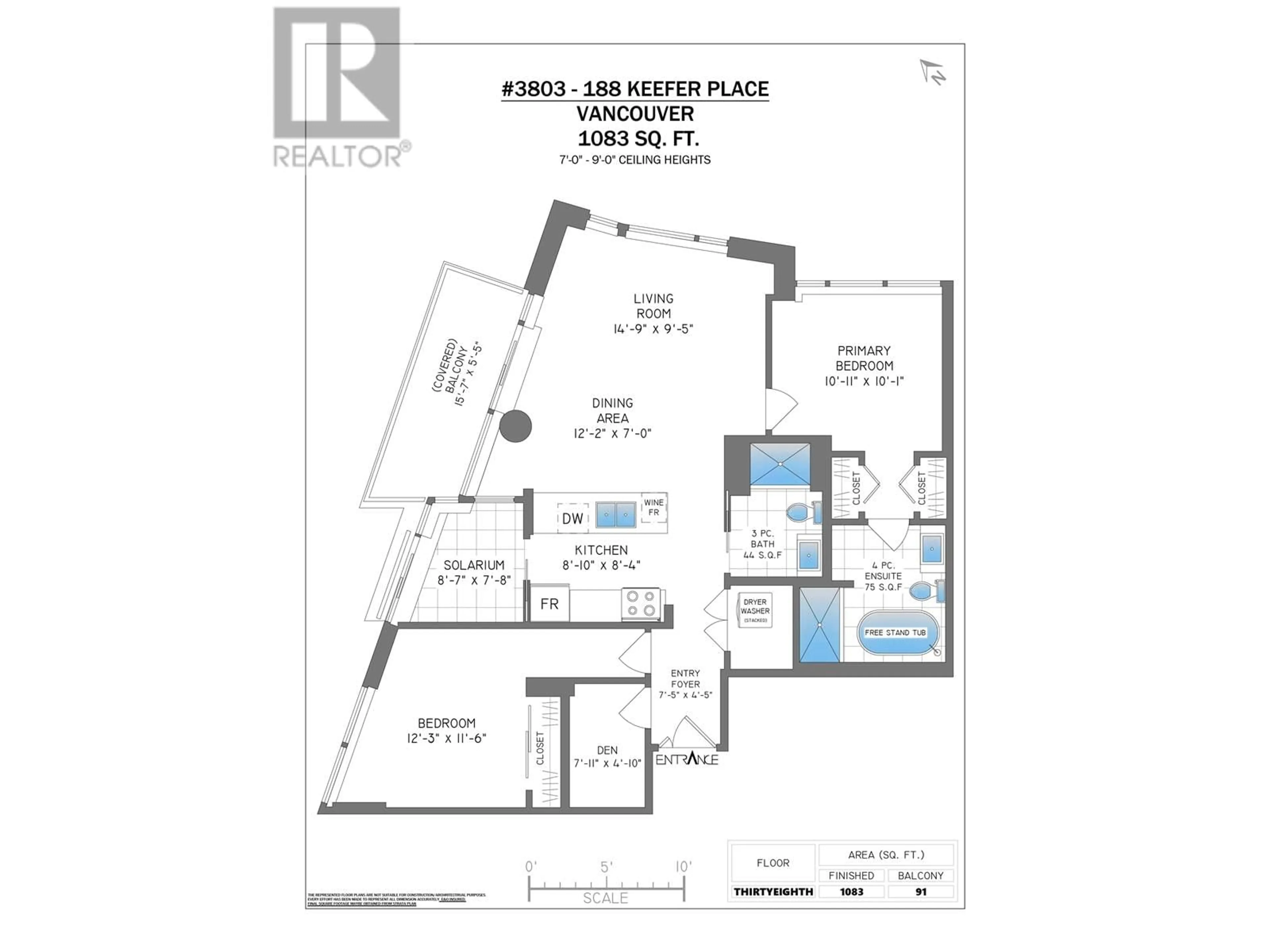 Floor plan for 3803 188 KEEFER PLACE, Vancouver British Columbia V6B0J1