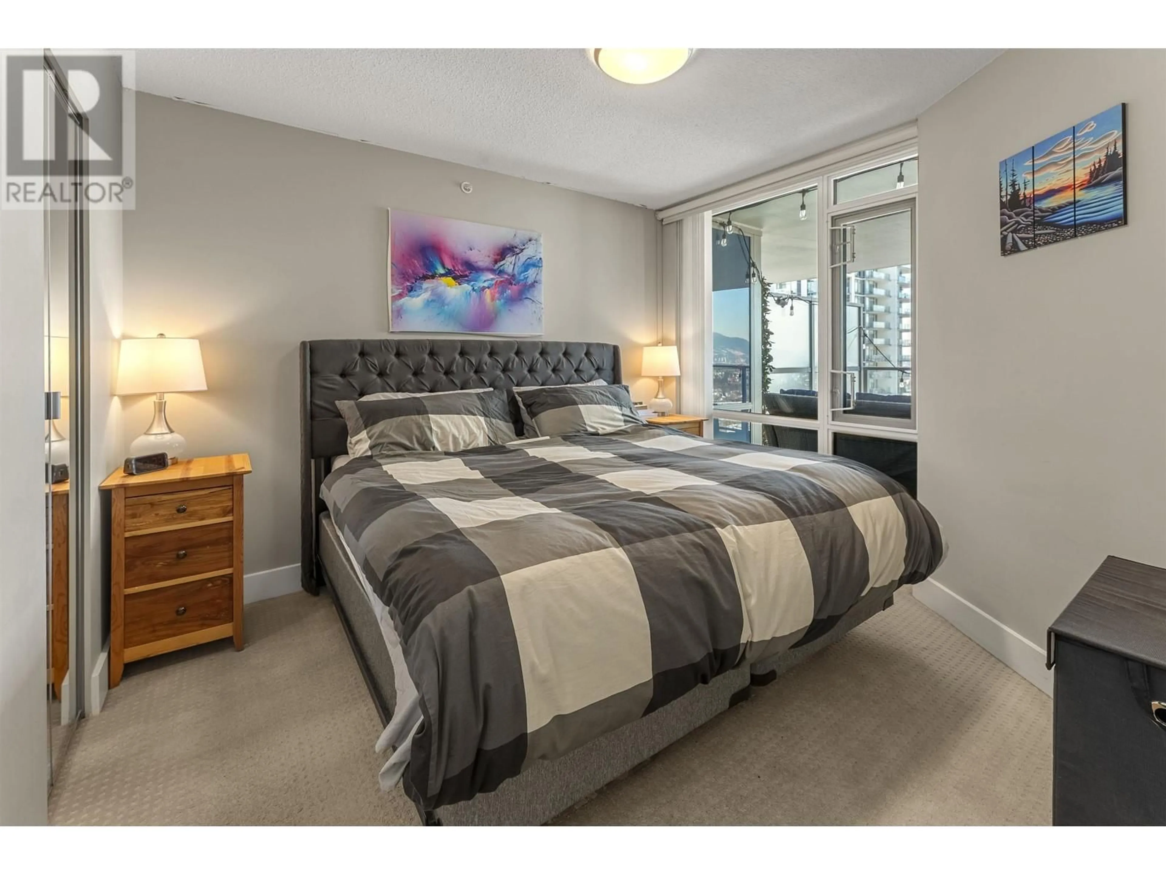 Bedroom with bed, carpet floor for 3206 4189 HALIFAX STREET, Burnaby British Columbia V5C0H9