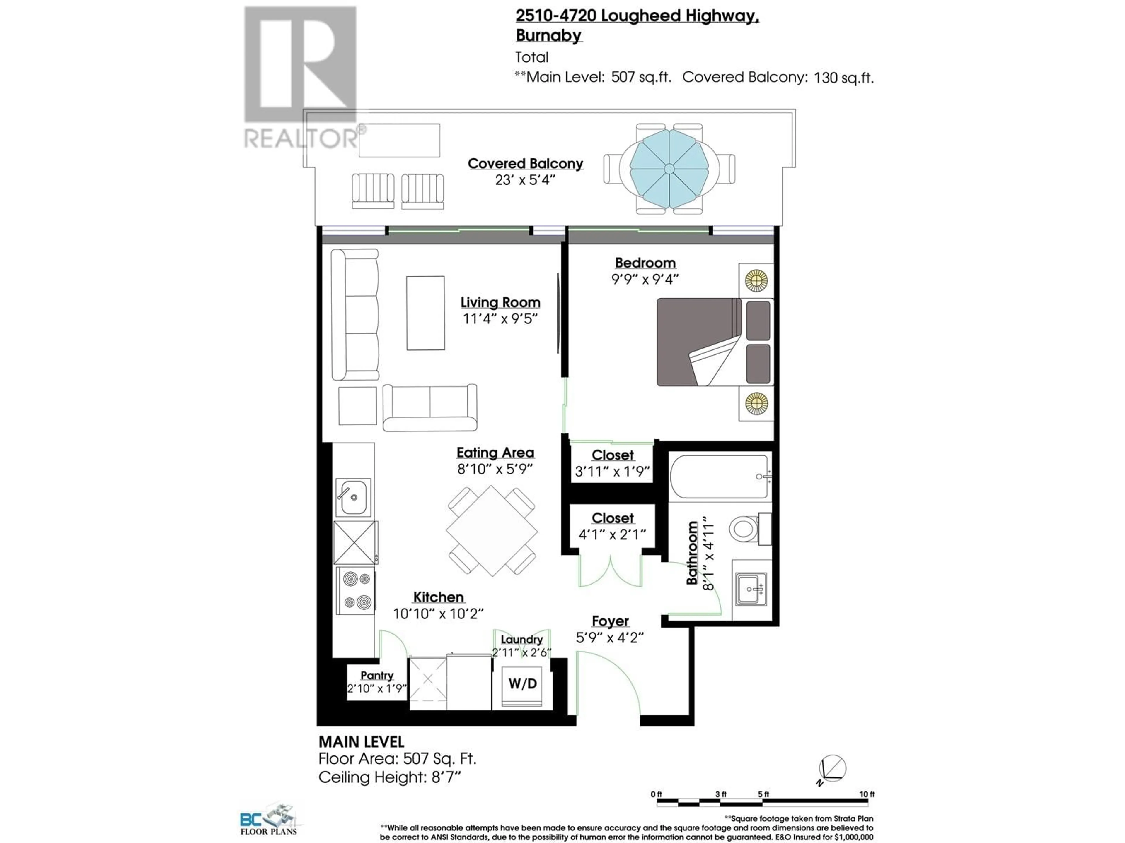 Floor plan for 2510 - 4720 LOUGHEED HIGHWAY, Burnaby British Columbia V5C0M8