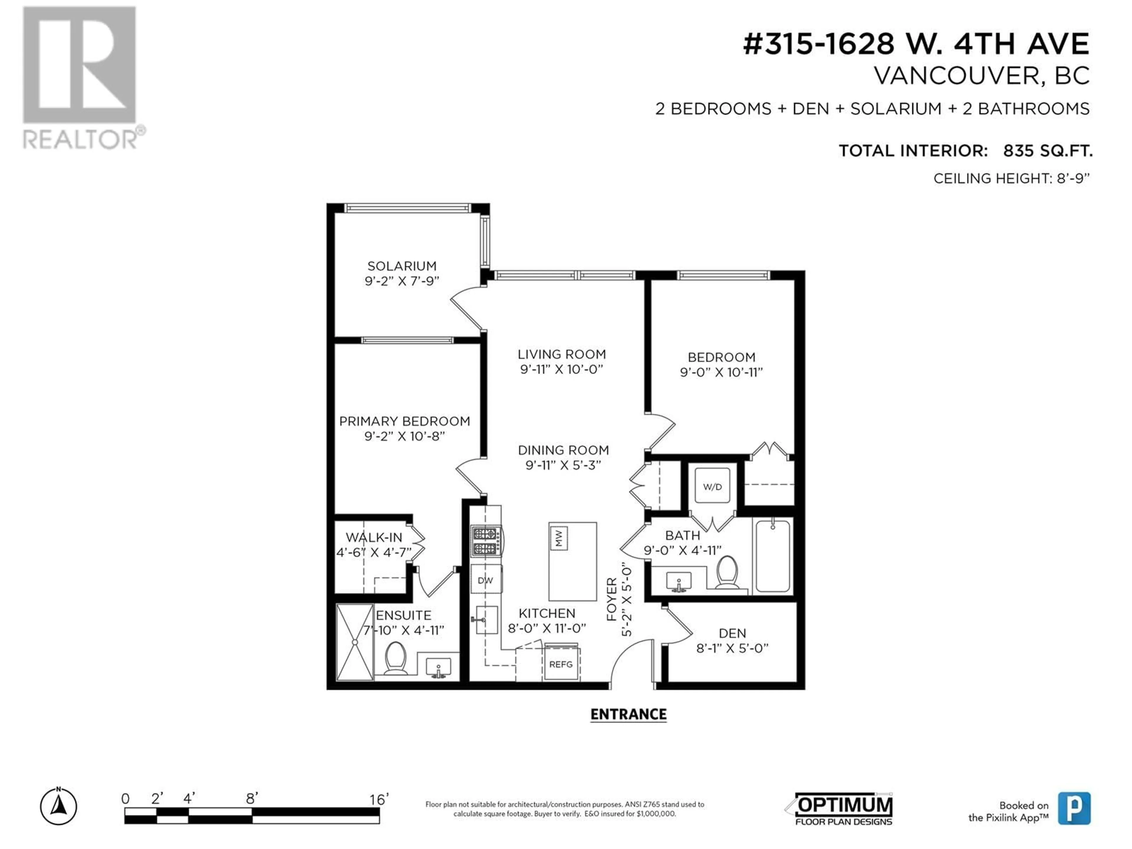 Floor plan for 315 1628 W 4TH AVENUE, Vancouver British Columbia V6J0G6