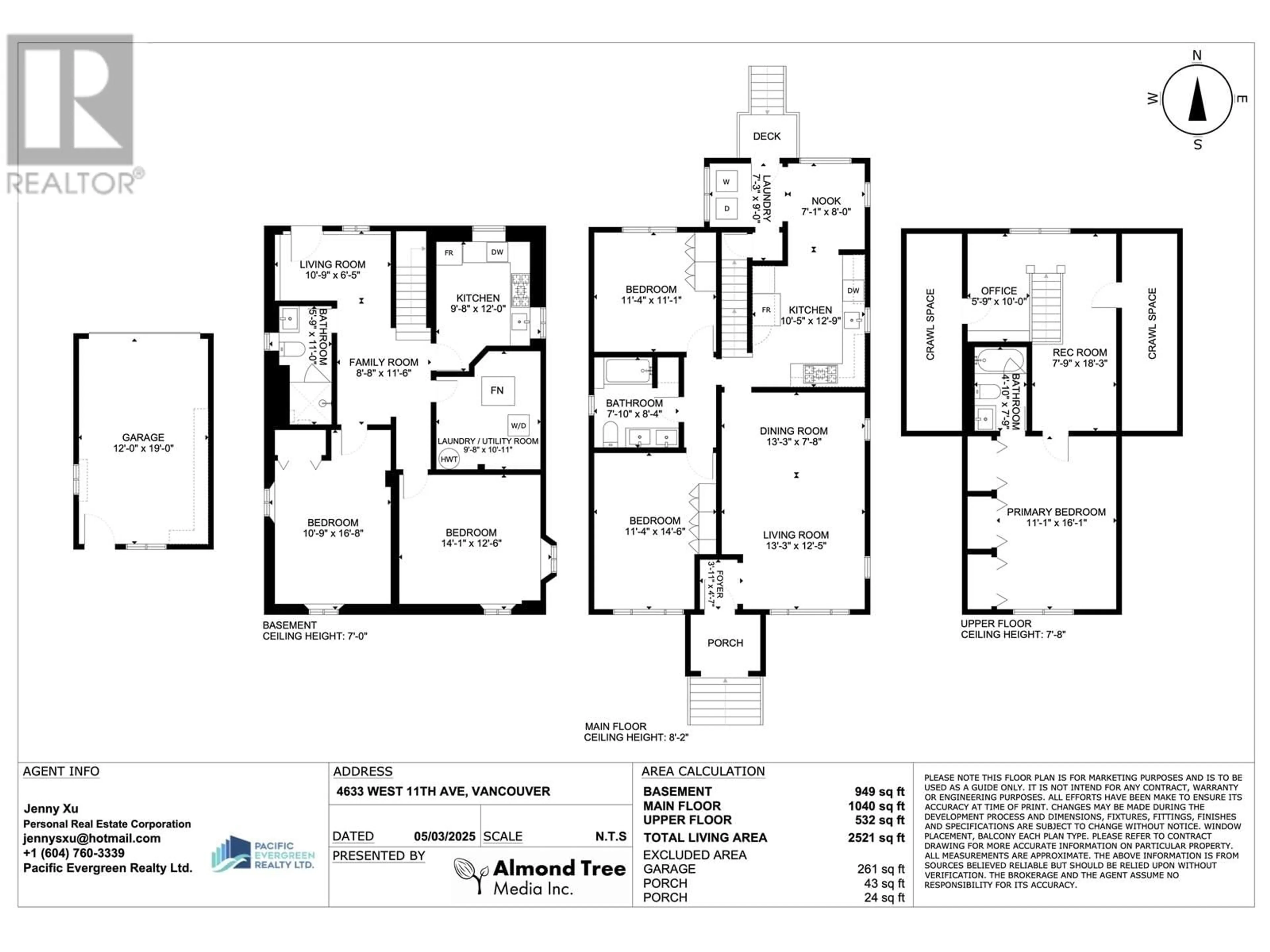 Floor plan for 4633 W 11TH AVENUE, Vancouver British Columbia V6R2M6