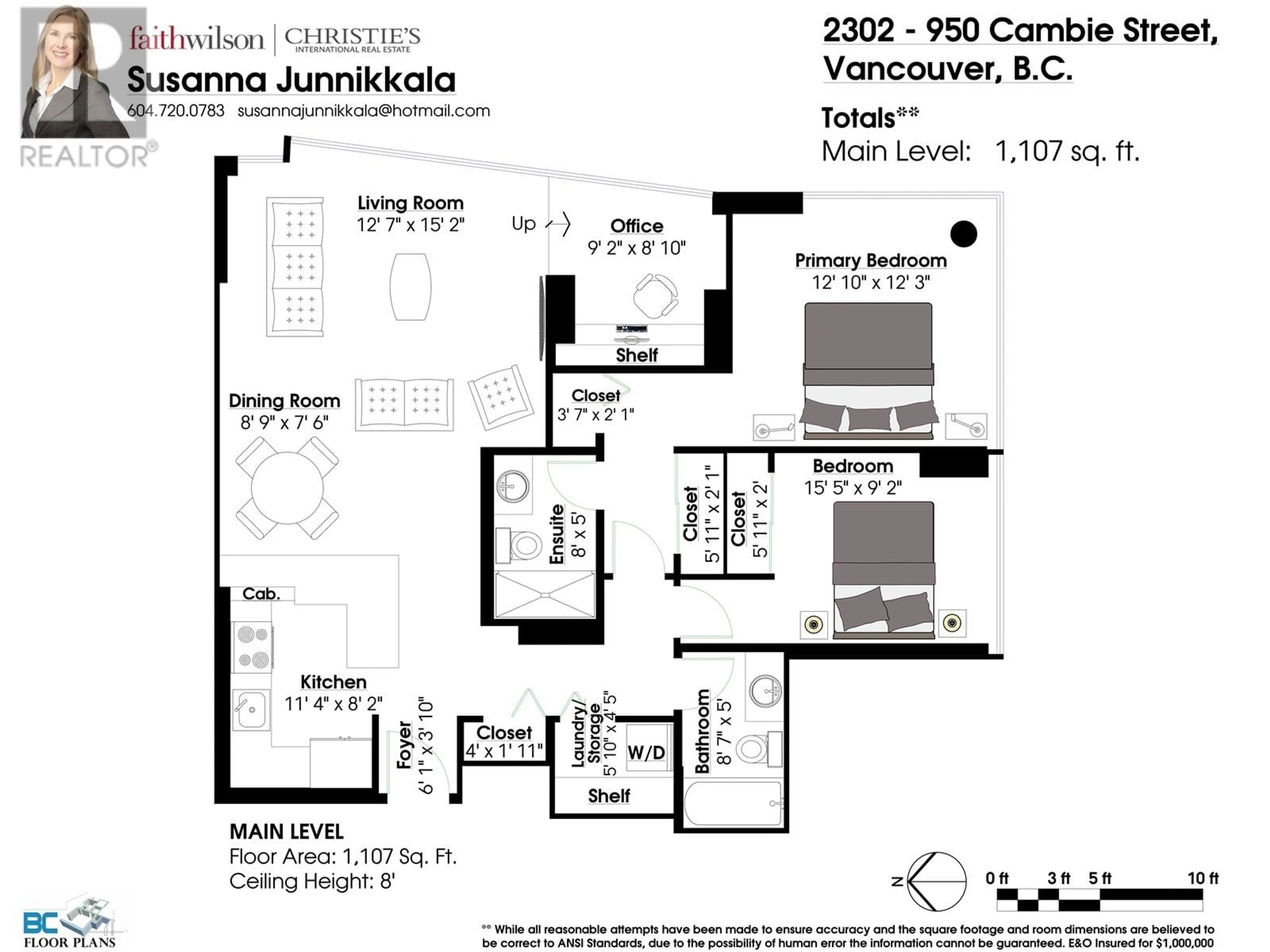 Floor plan for 2302 - 950 CAMBIE STREET, Vancouver British Columbia V6B5X5