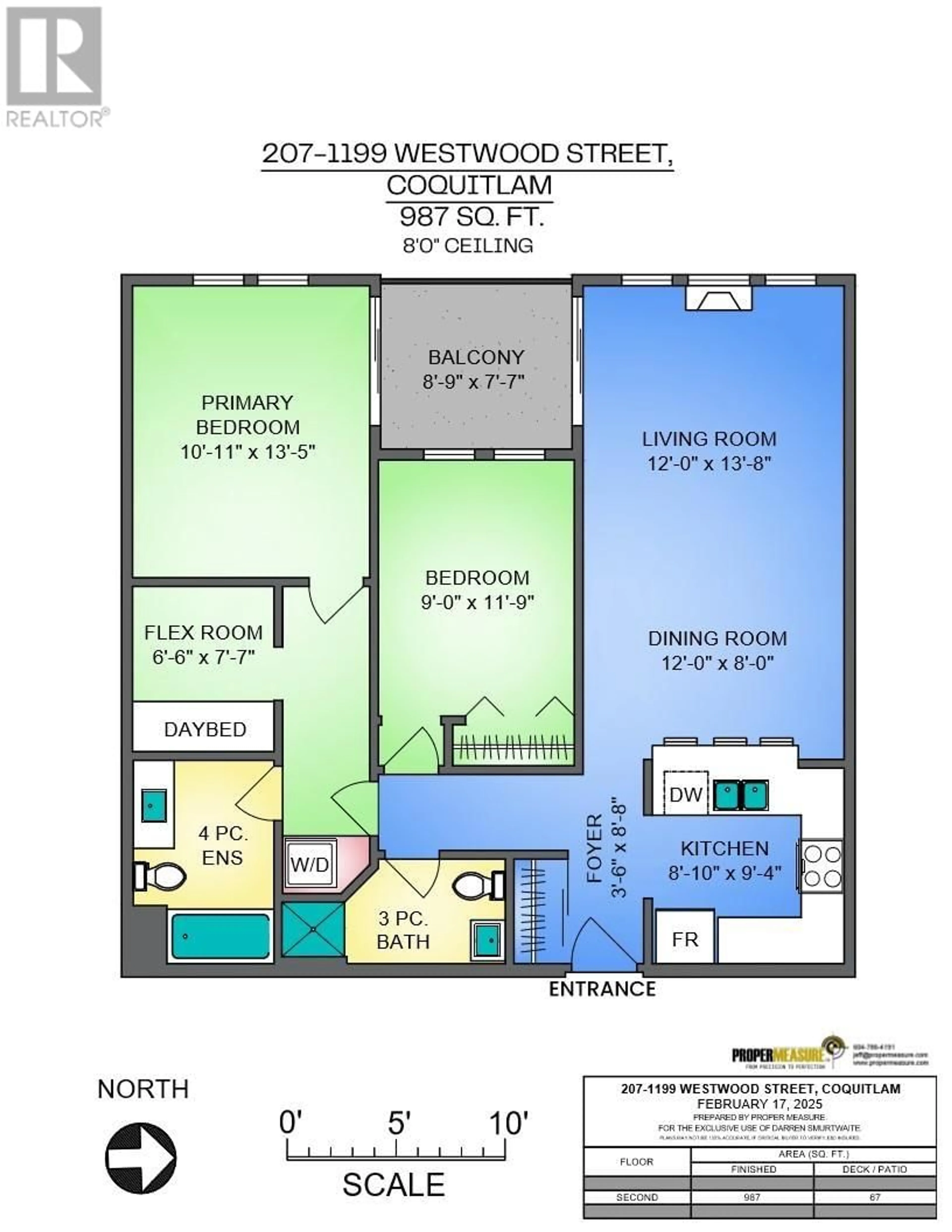 Floor plan for 207 1199 WESTWOOD STREET, Coquitlam British Columbia V3B7P6