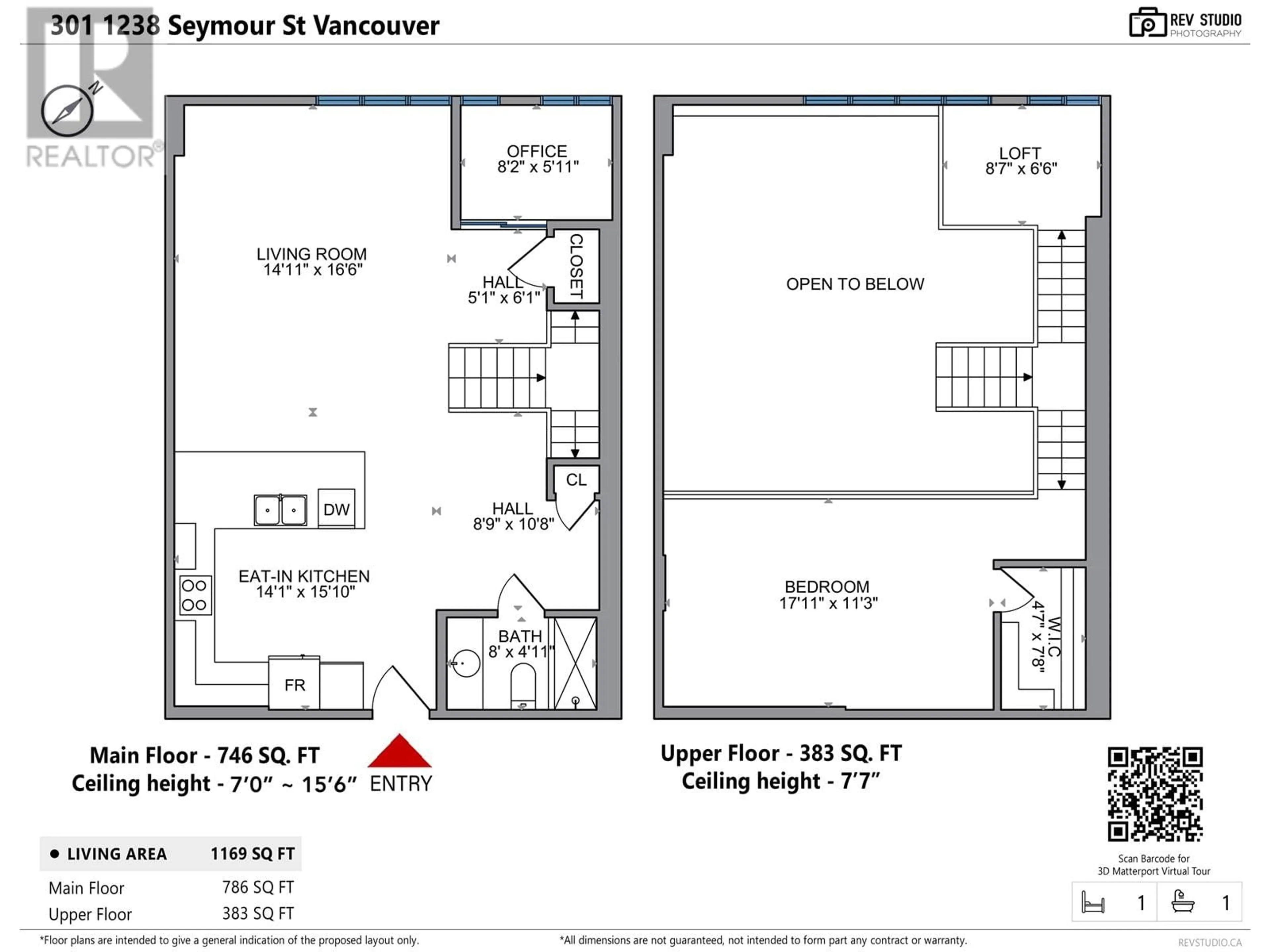 Floor plan for 301 1238 SEYMOUR STREET, Vancouver British Columbia V6B6J3