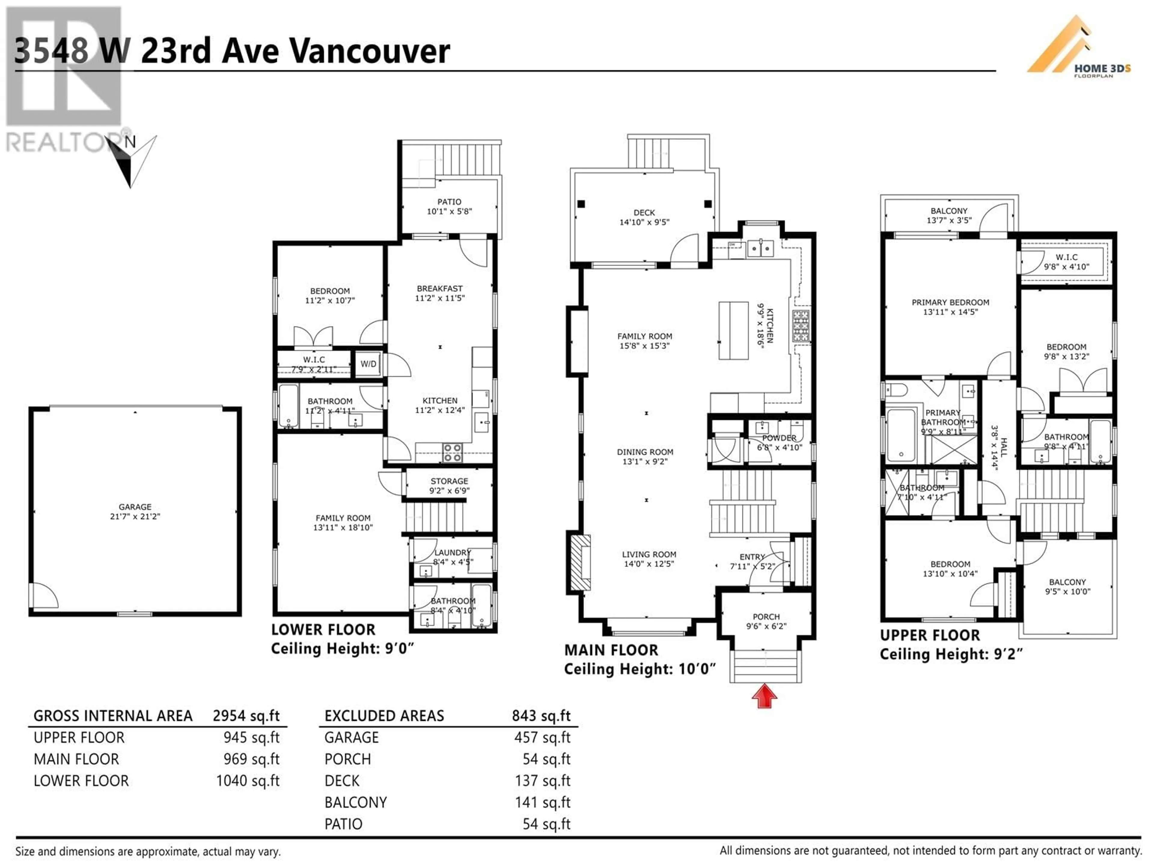 Floor plan for 3548 W 23RD AVENUE, Vancouver British Columbia V6S1K5