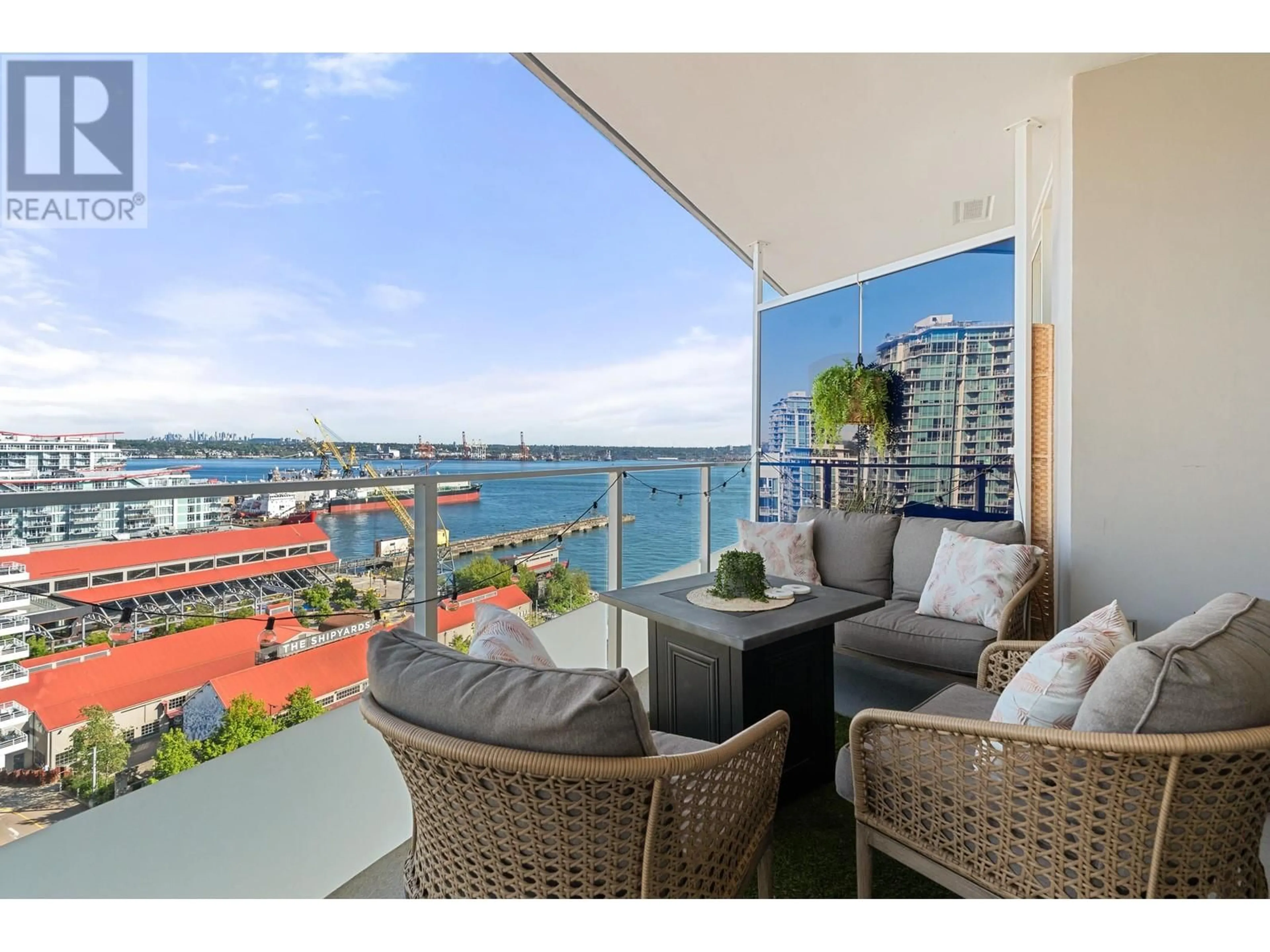 Balcony in the apartment, water/lake/river/ocean view for 1308 - 118 CARRIE CATES COURT, North Vancouver British Columbia V7L0B2
