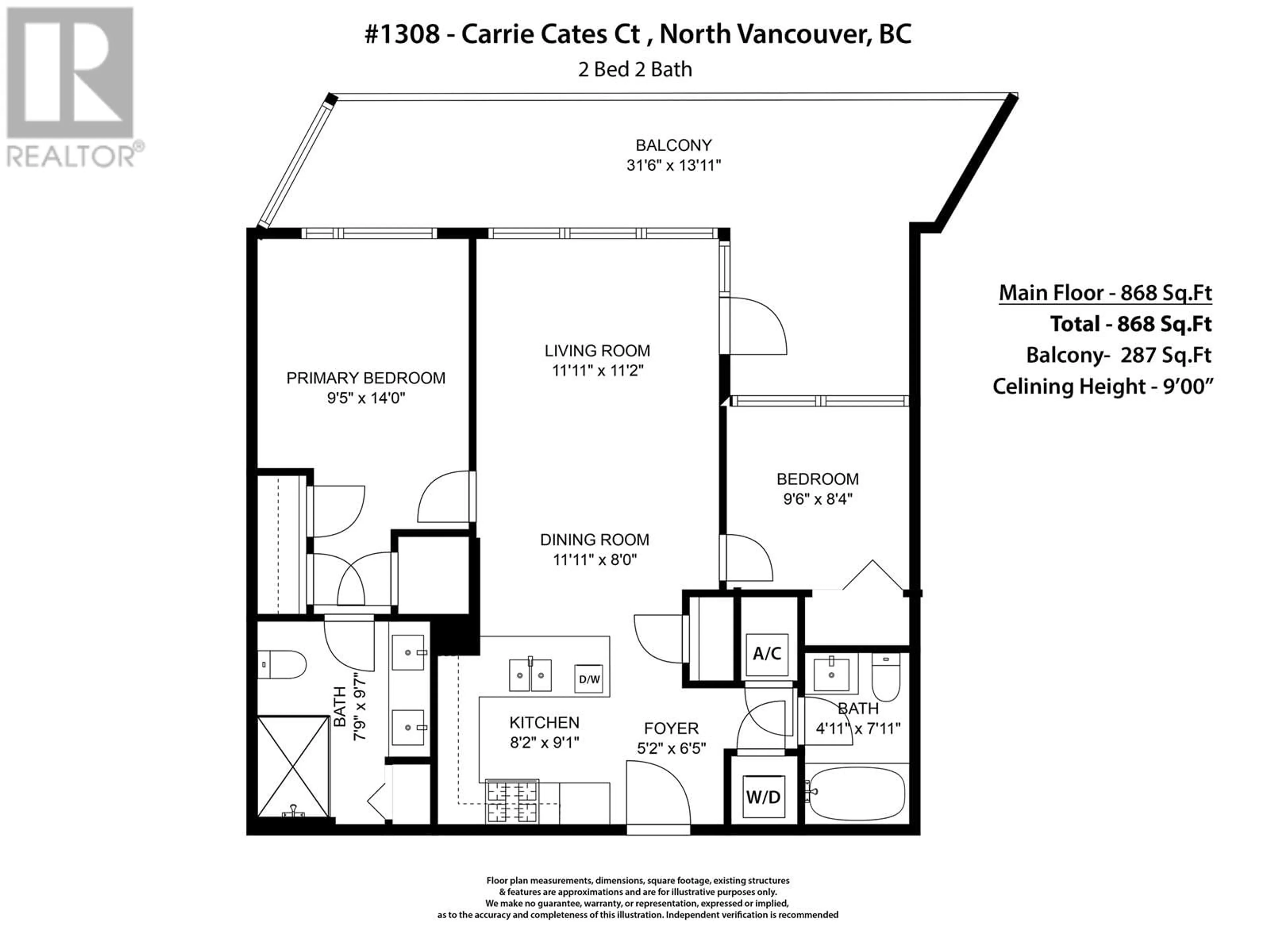 Floor plan for 1308 - 118 CARRIE CATES COURT, North Vancouver British Columbia V7L0B2