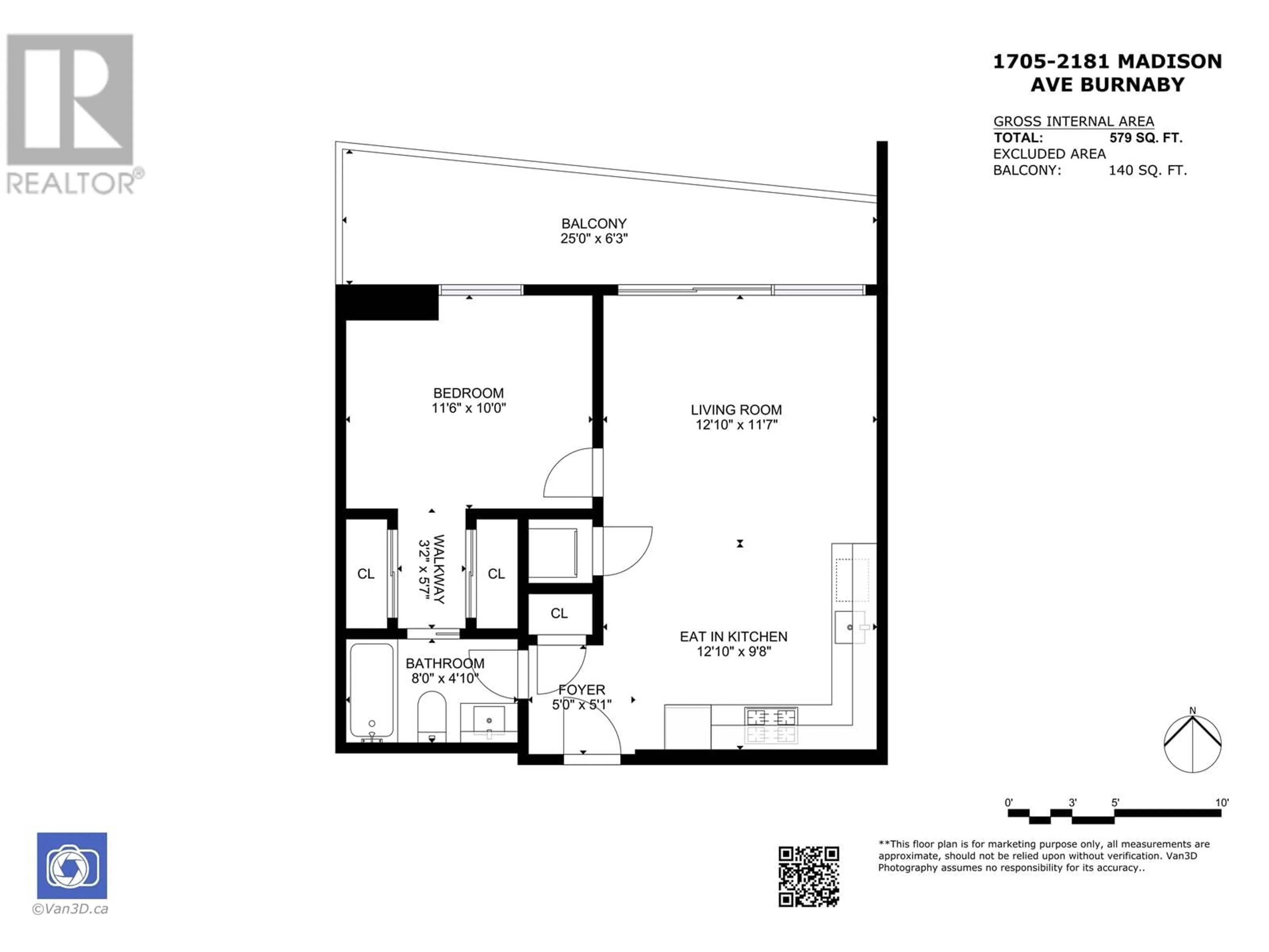 Floor plan for 1705 2181 MADISON AVENUE, Burnaby British Columbia V5C0N4