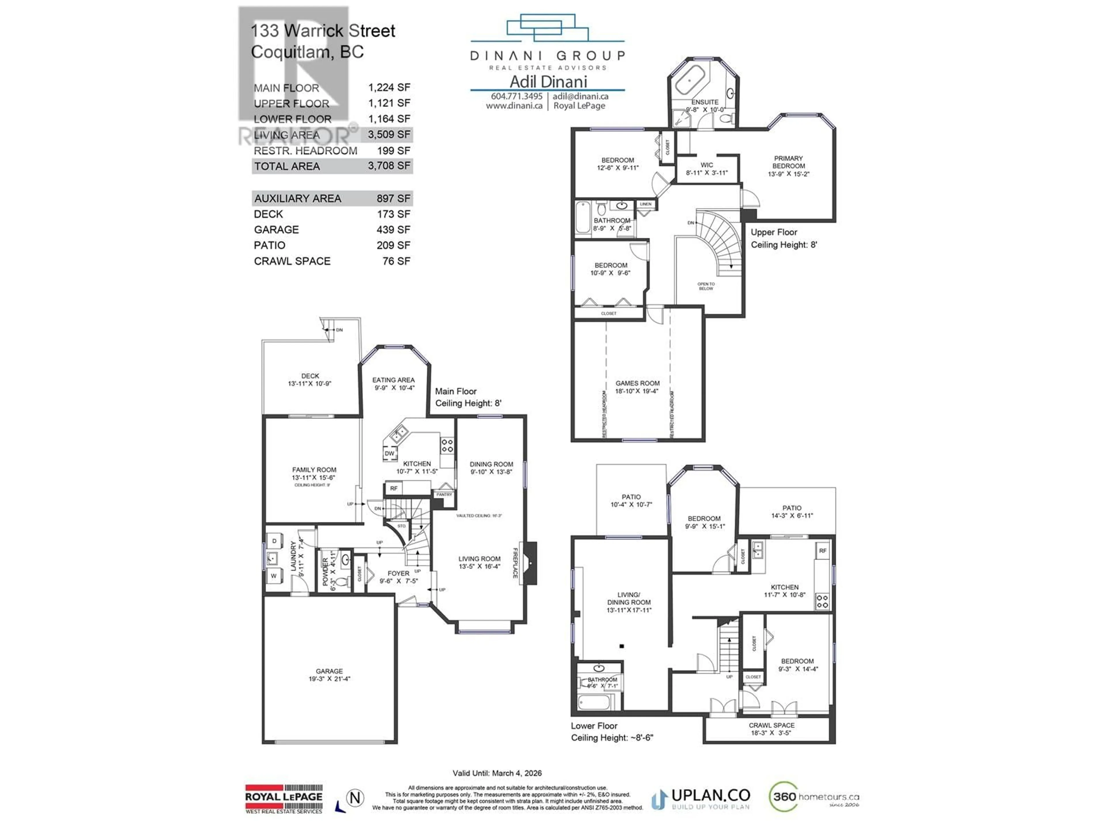 Floor plan for 133 WARRICK STREET, Coquitlam British Columbia V3K5L3