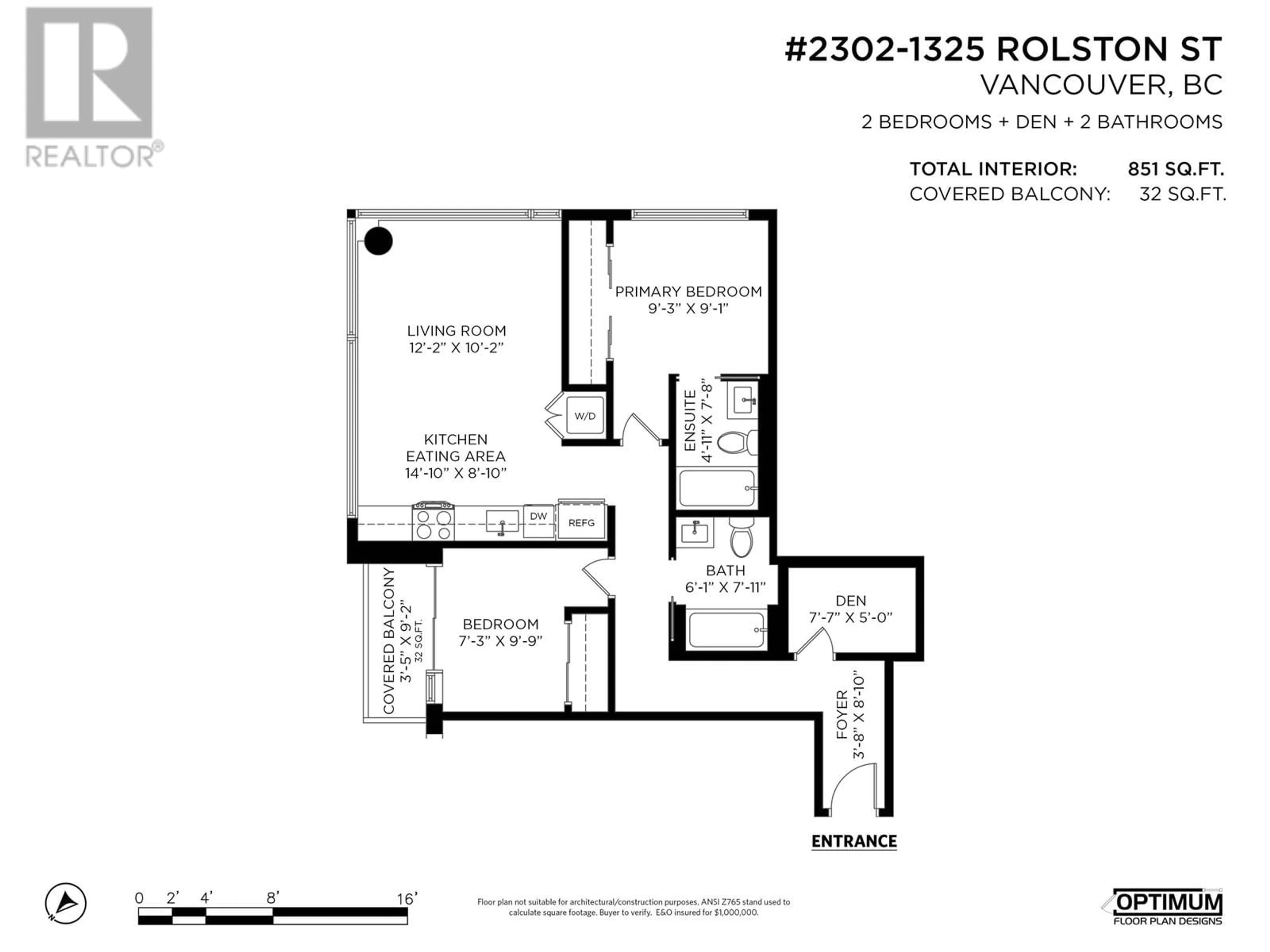 Floor plan for 2302 1325 ROLSTON STREET, Vancouver British Columbia V6B0M2