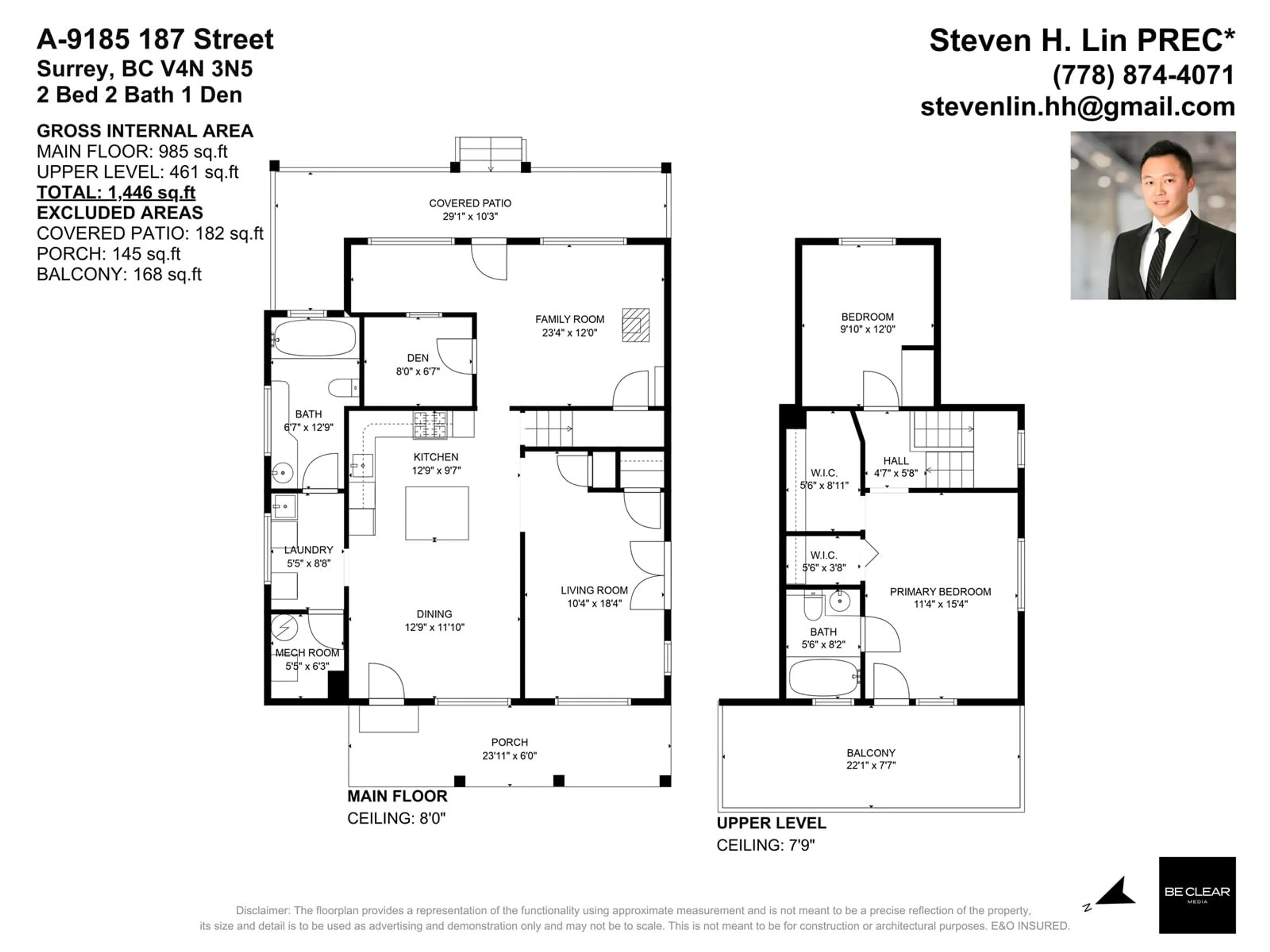 Floor plan for 9185 187 STREET, Surrey British Columbia V4N3N5