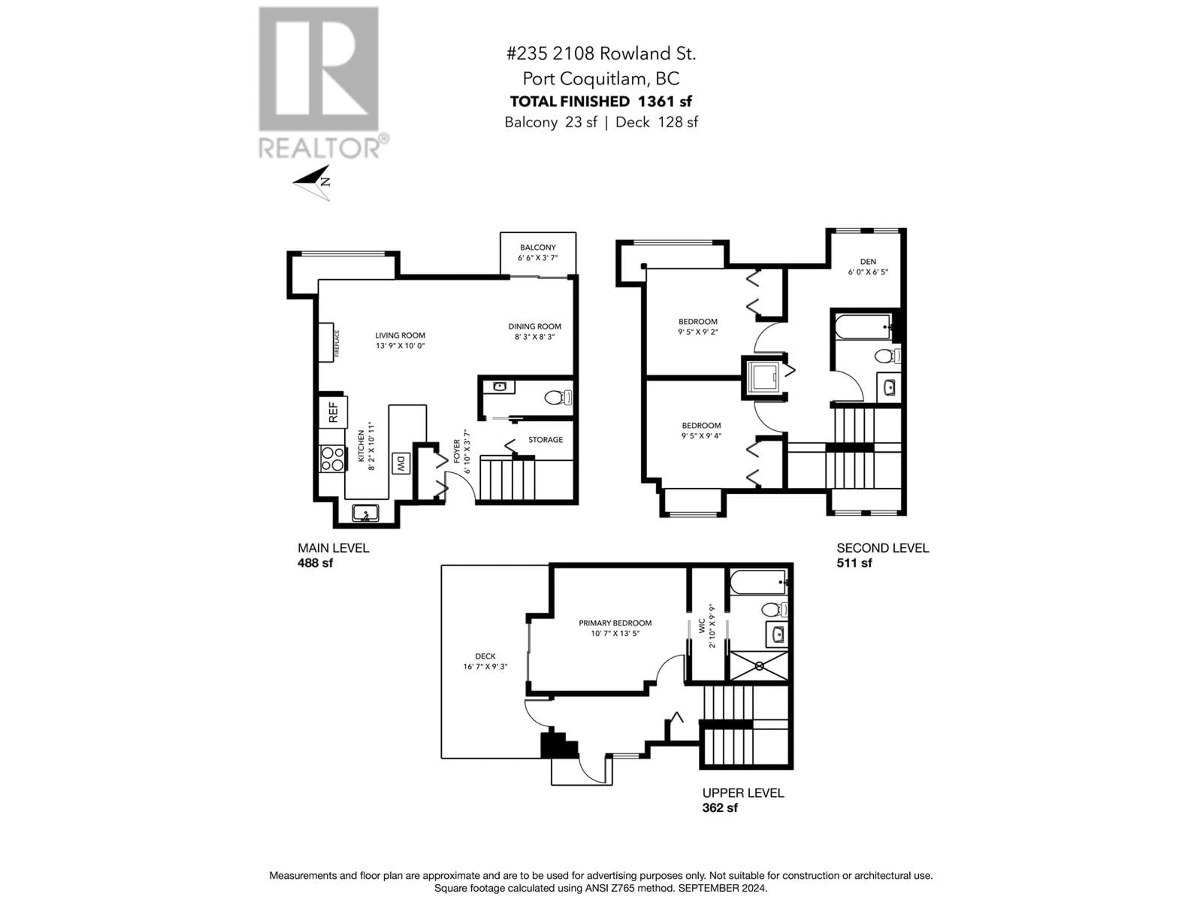 Floor plan for 235 2108 ROWLAND STREET, Port Coquitlam British Columbia V3C0C1