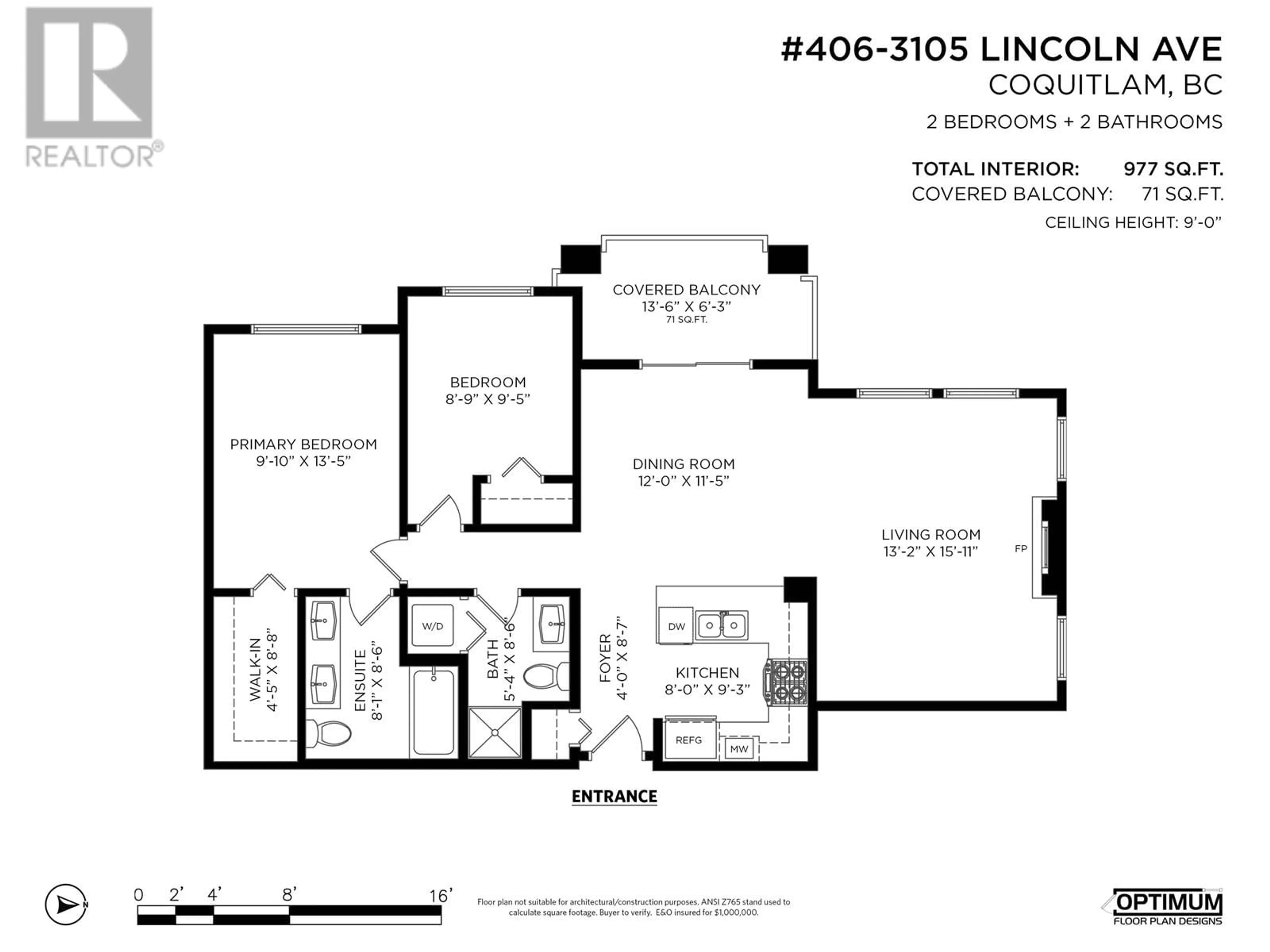 Floor plan for 406 3105 LINCOLN AVENUE, Coquitlam British Columbia V3B0E1