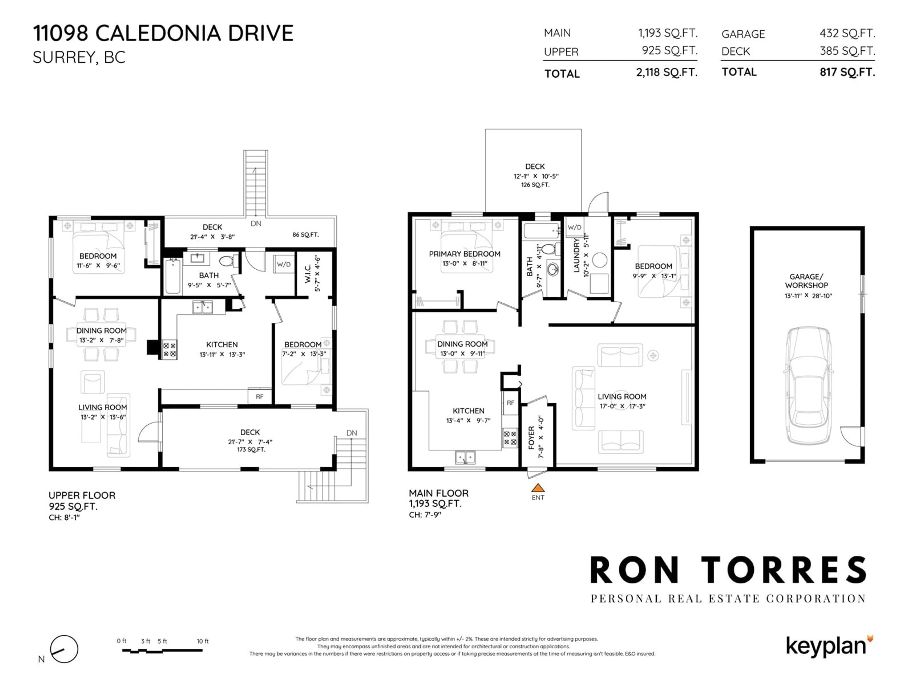 Floor plan for 11098 CALEDONIA DRIVE, Surrey British Columbia V3R3N3