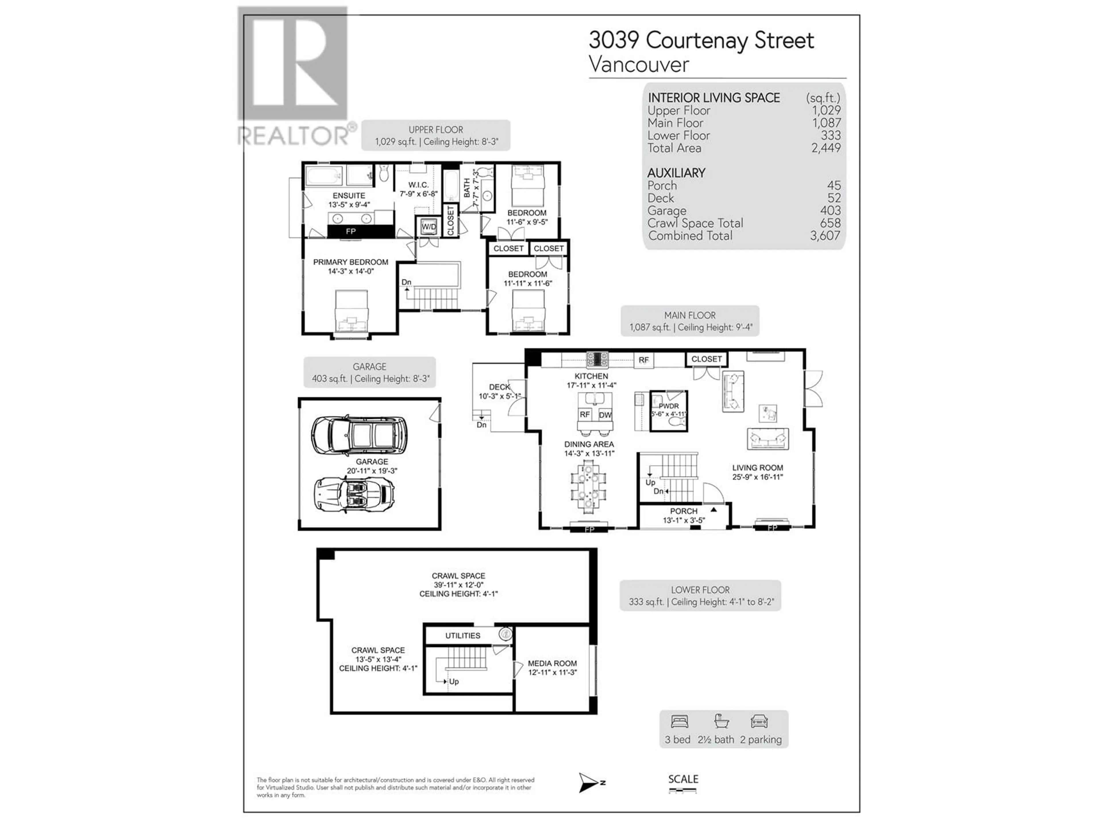 Floor plan for 3039 COURTENAY STREET, Vancouver British Columbia V6R3X8