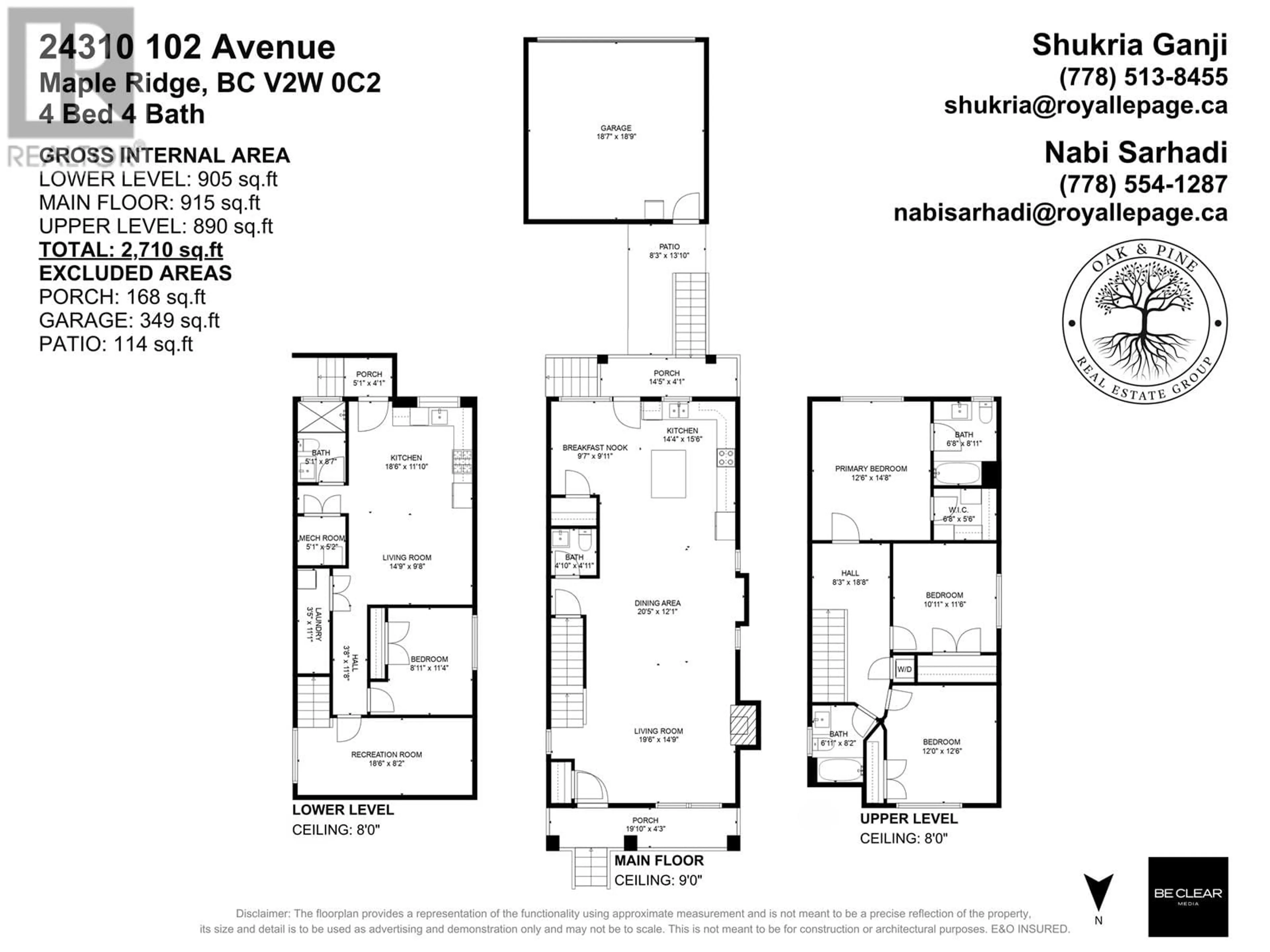 Floor plan for 24310 102 AVENUE, Maple Ridge British Columbia V2W0C2