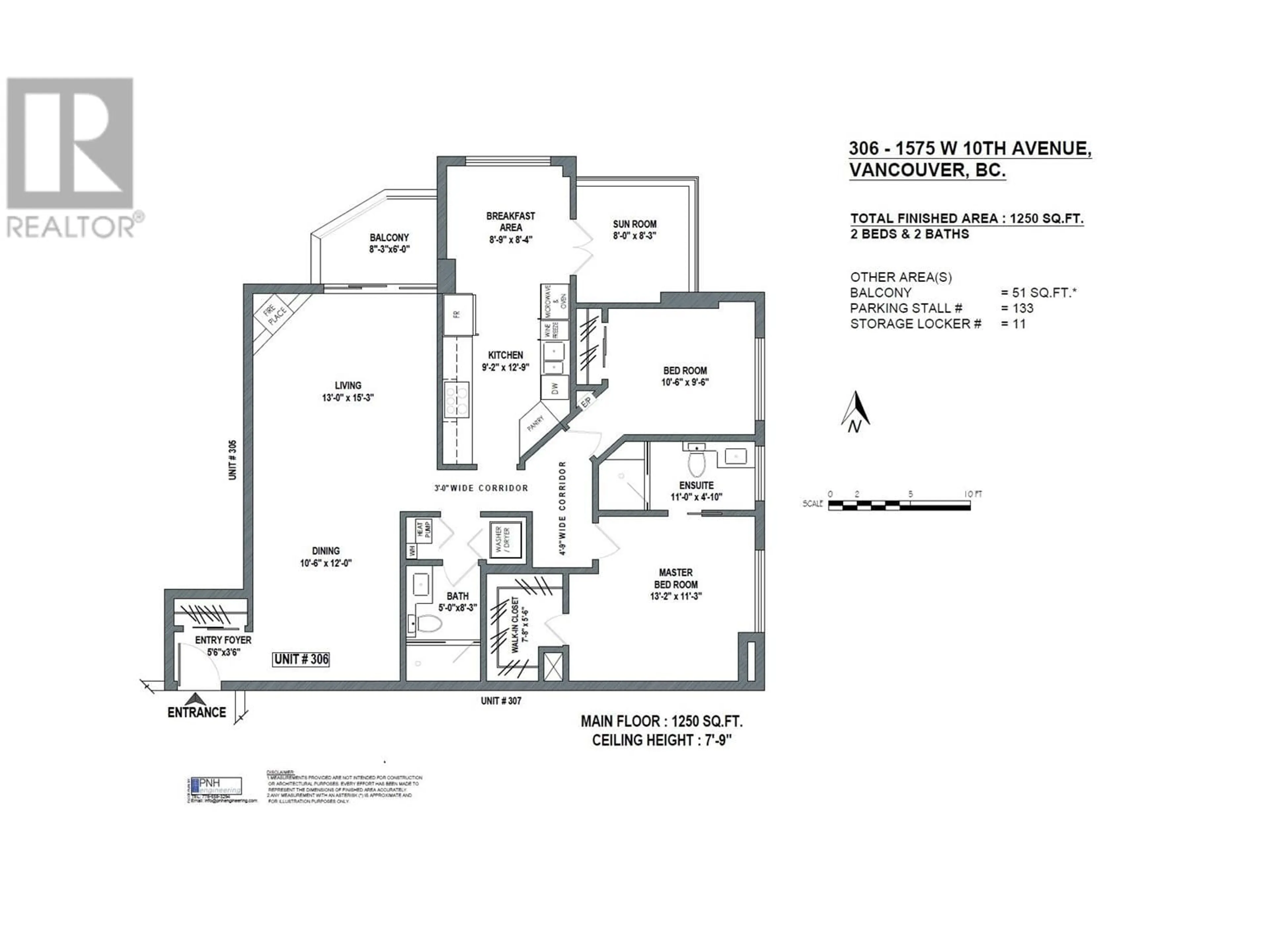 Floor plan for 306 - 1575 10TH AVENUE, Vancouver British Columbia V6J5L1