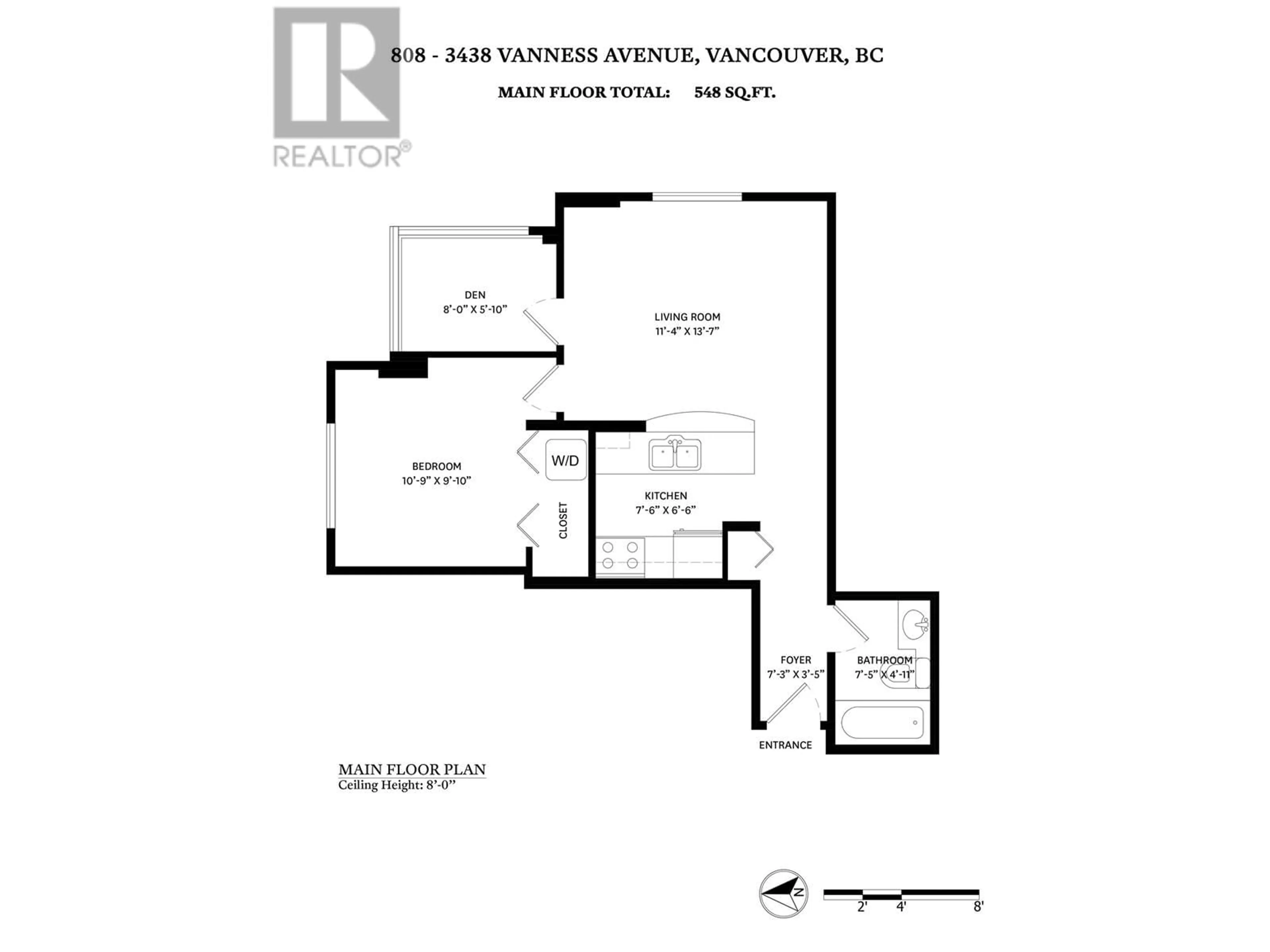 Floor plan for 808 - 3438 VANNESS AVENUE, Vancouver British Columbia V5R6E7