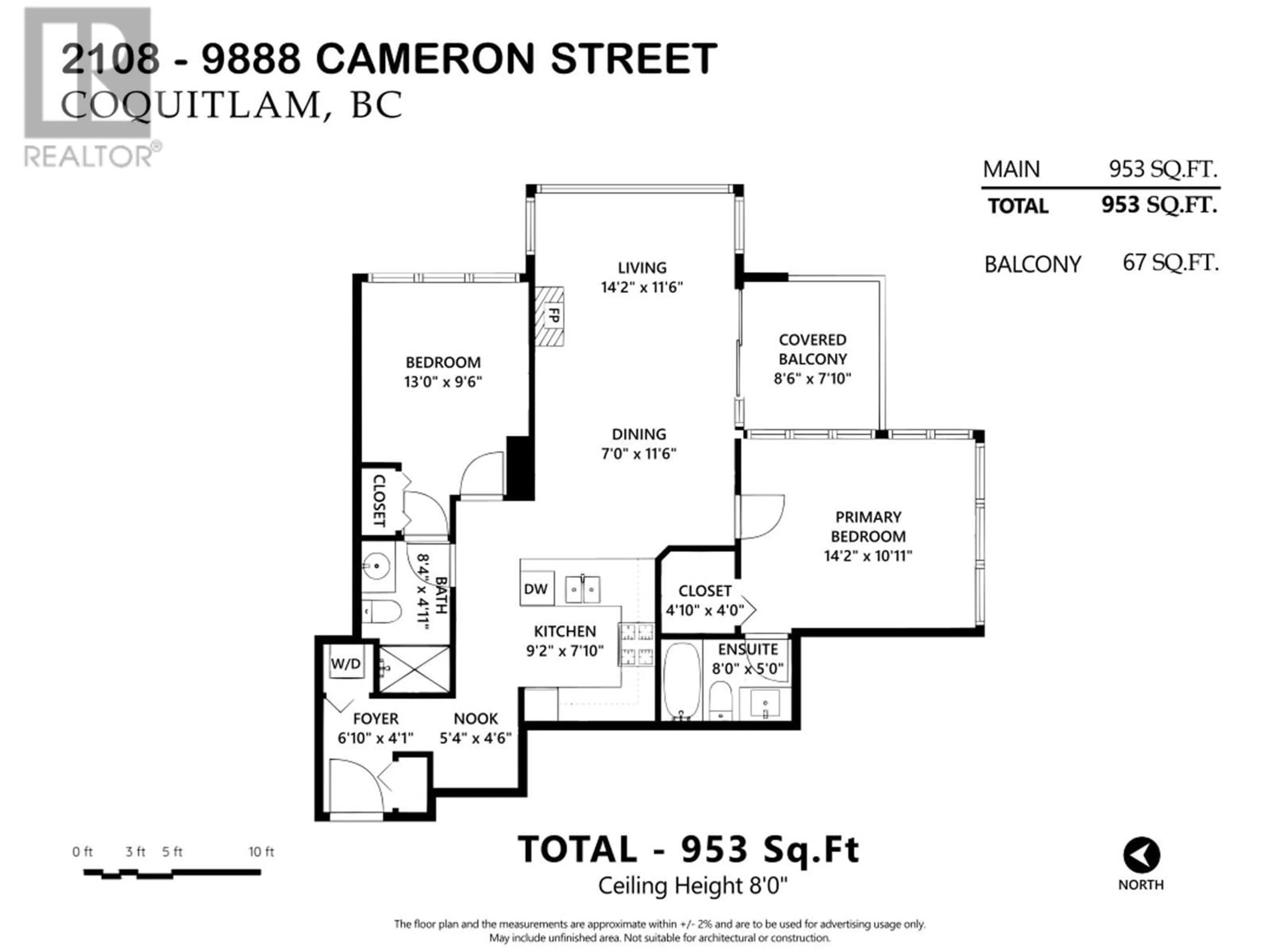 Floor plan for 2108 - 9888 CAMERON STREET, Burnaby British Columbia V3J0A4