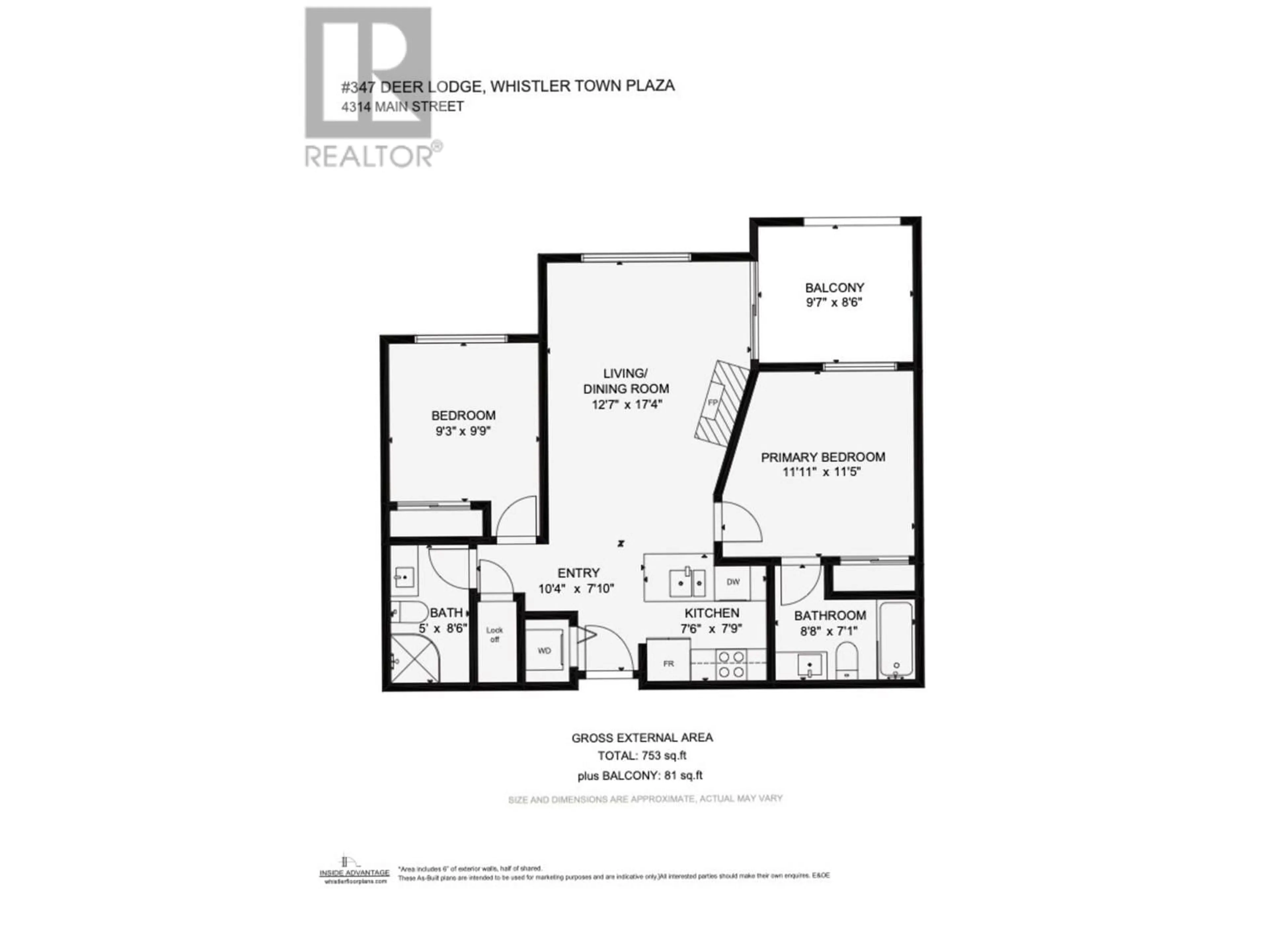 Floor plan for 347 4314 MAIN STREET, Whistler British Columbia V8E1A8