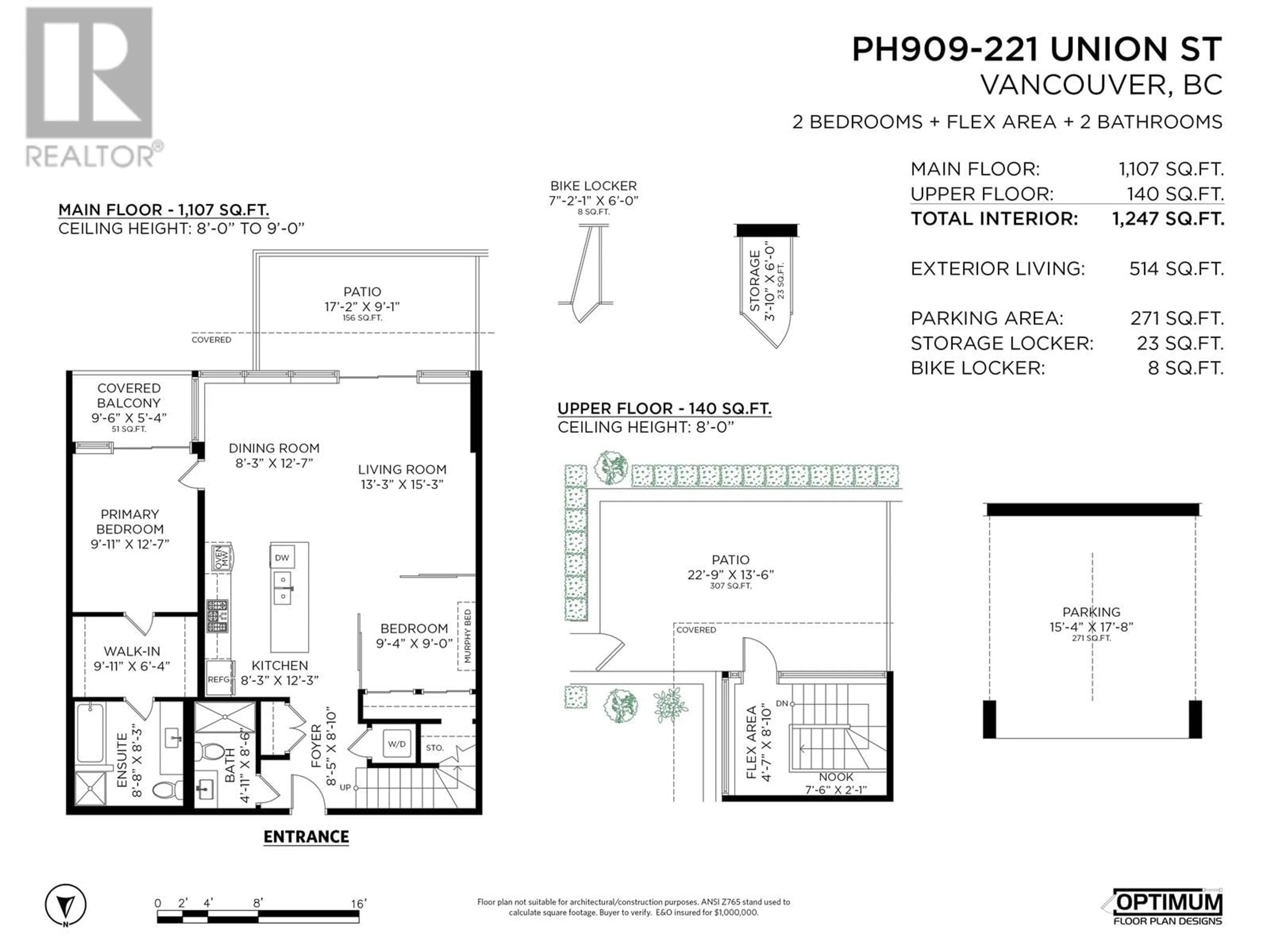 Floor plan for PH909 221 UNION STREET, Vancouver British Columbia V6A0B4