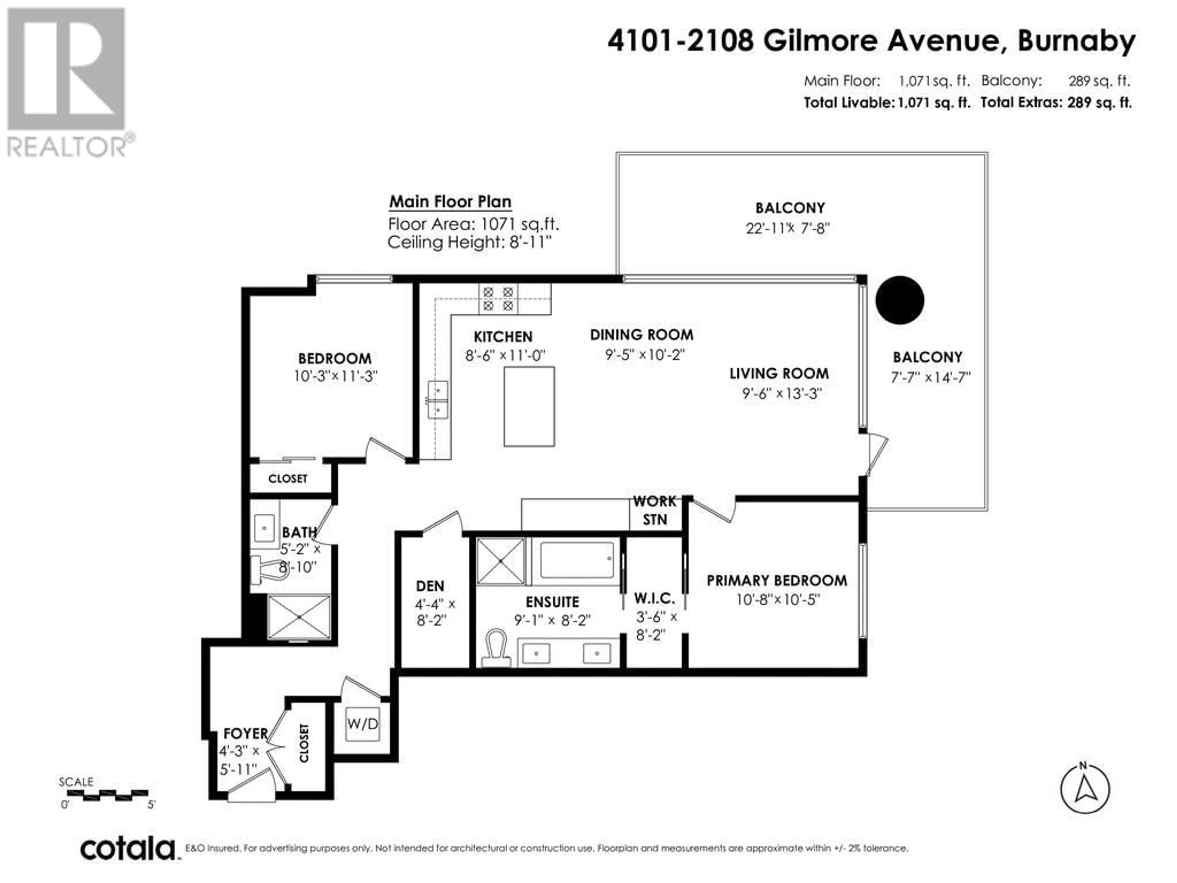 Floor plan for 4101 - 2108 GILMORE AVENUE, Burnaby British Columbia V5C0N8