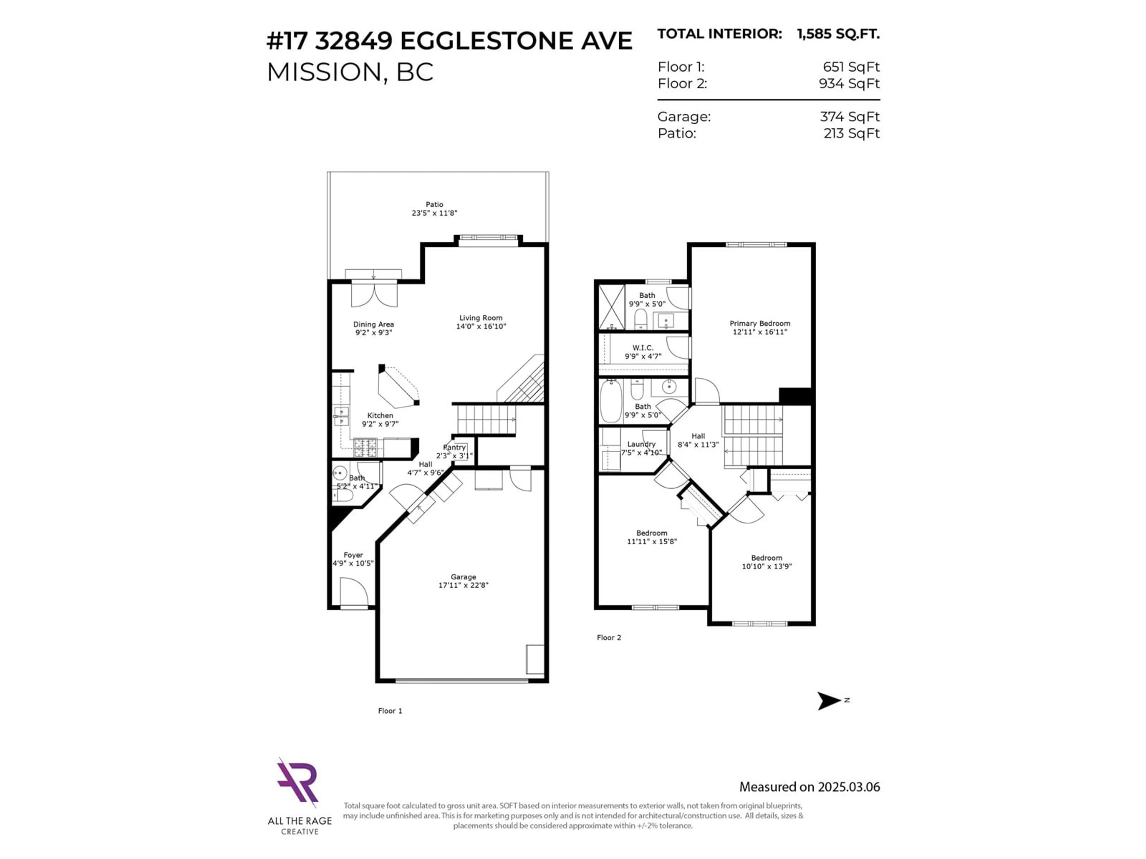 Floor plan for 17 32849 EGGLESTONE AVENUE, Mission British Columbia V2V7S1