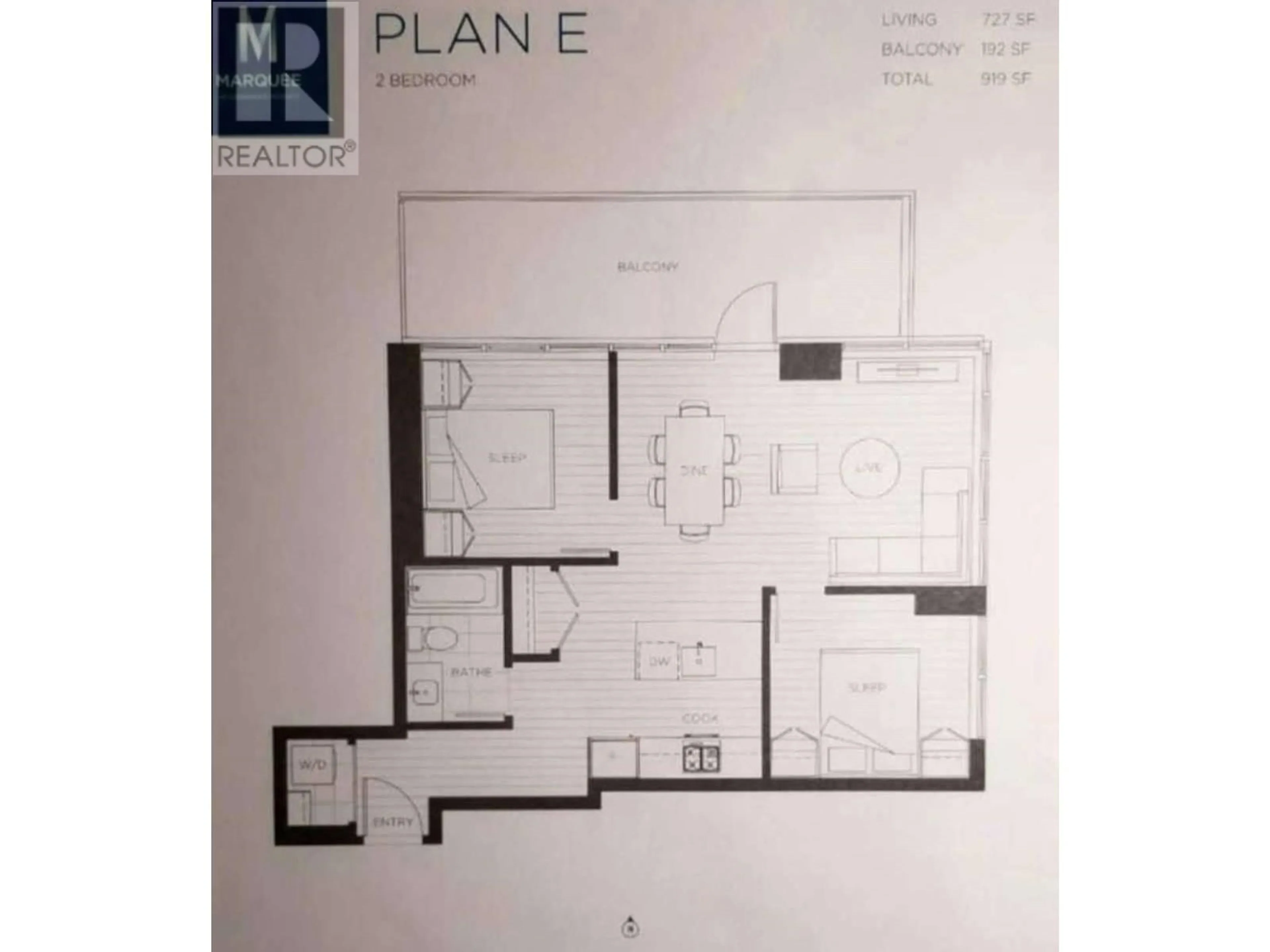 Floor plan for 1809 - 525 FOSTER AVENUE, Coquitlam British Columbia V3J0H6