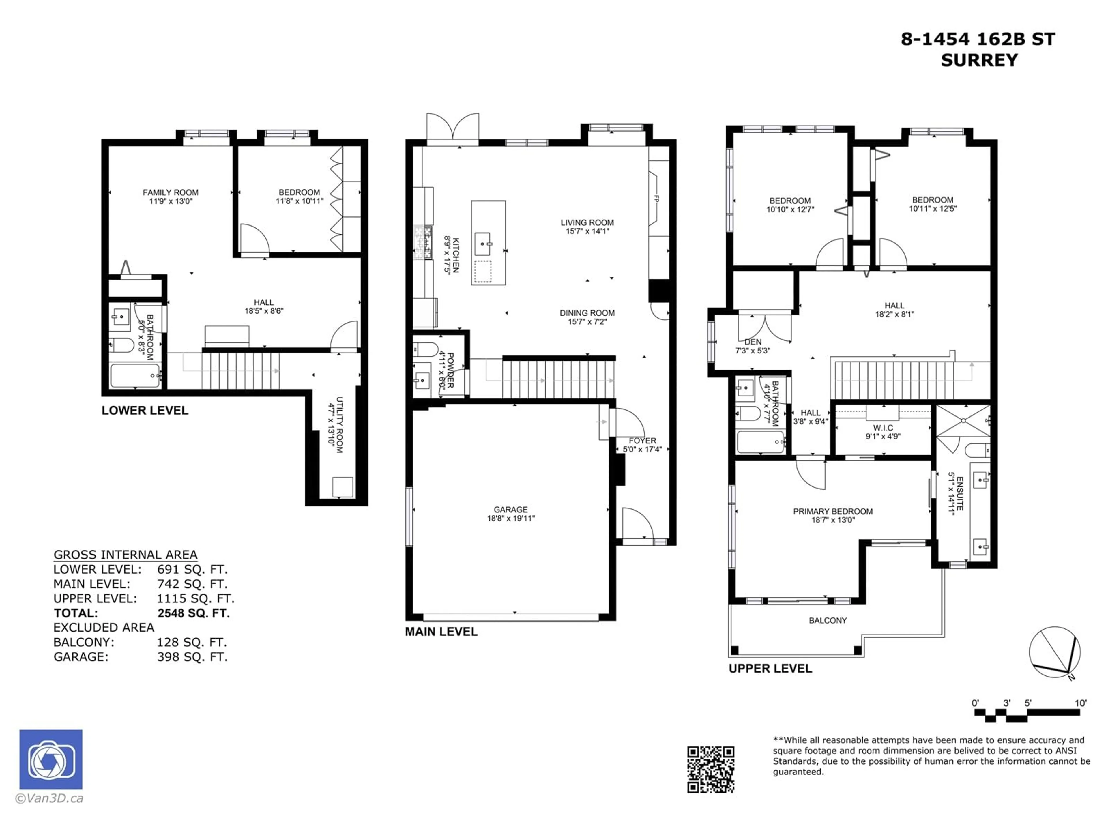 Floor plan for 8 - 1454 162B, Surrey British Columbia V4A9W9