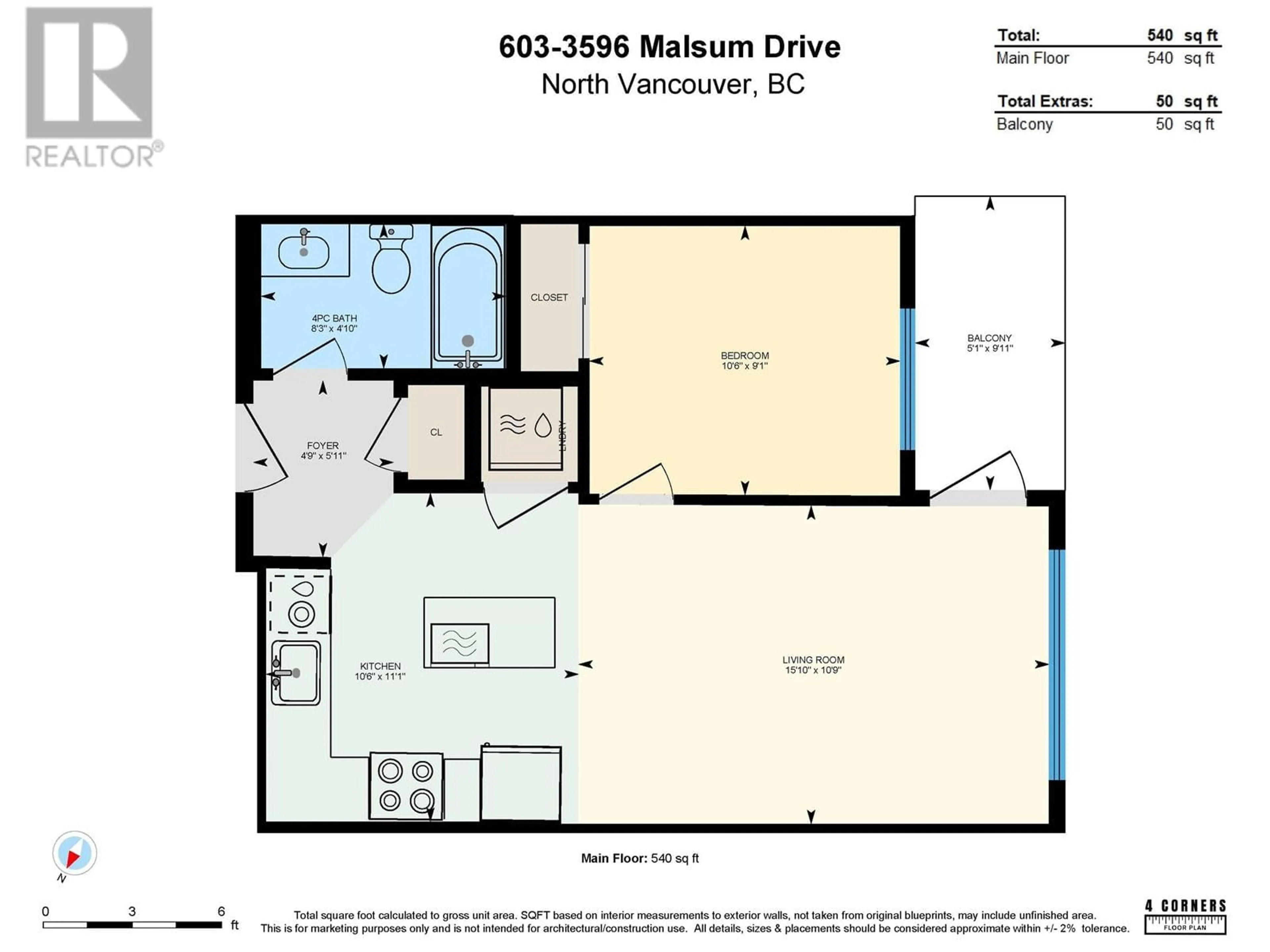 Floor plan for 603 - 3596 MALSUM DRIVE, North Vancouver British Columbia V7G0B5