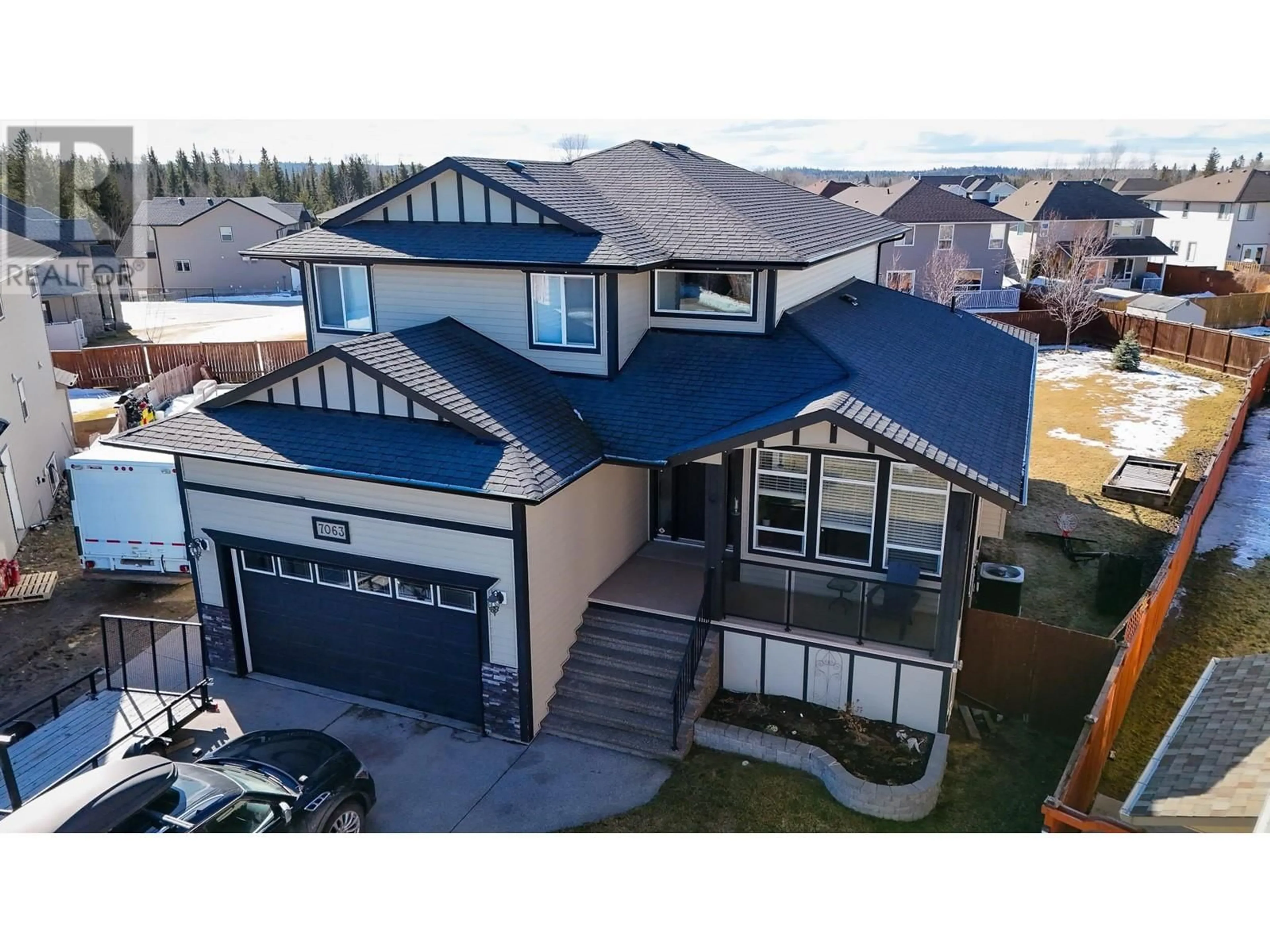 A pic from outside/outdoor area/front of a property/back of a property/a pic from drone, unknown for 7063 TRYGG COURT, Prince George British Columbia V2N6Z8