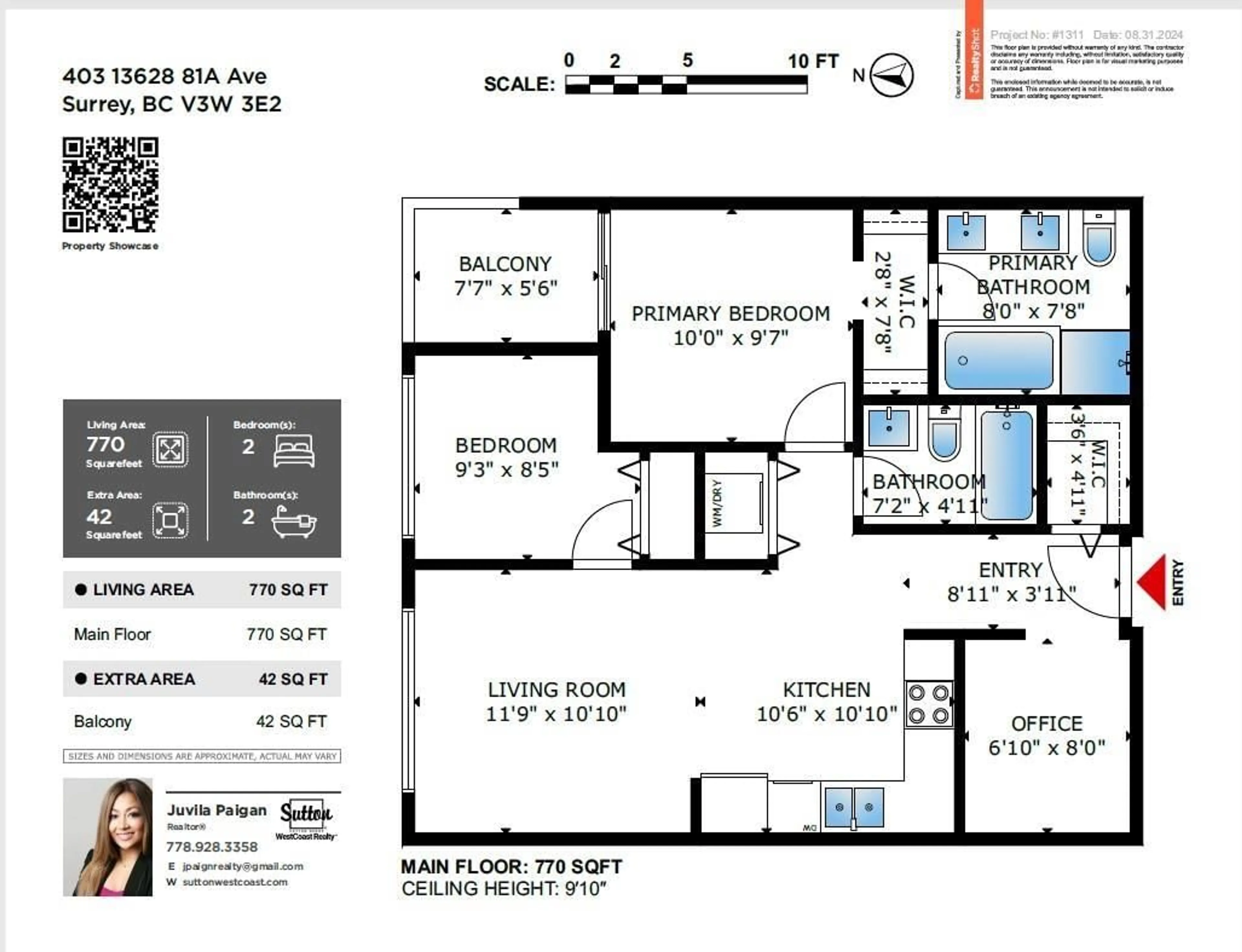 Floor plan for 415 - 13628 81A, Surrey British Columbia V3W3E2
