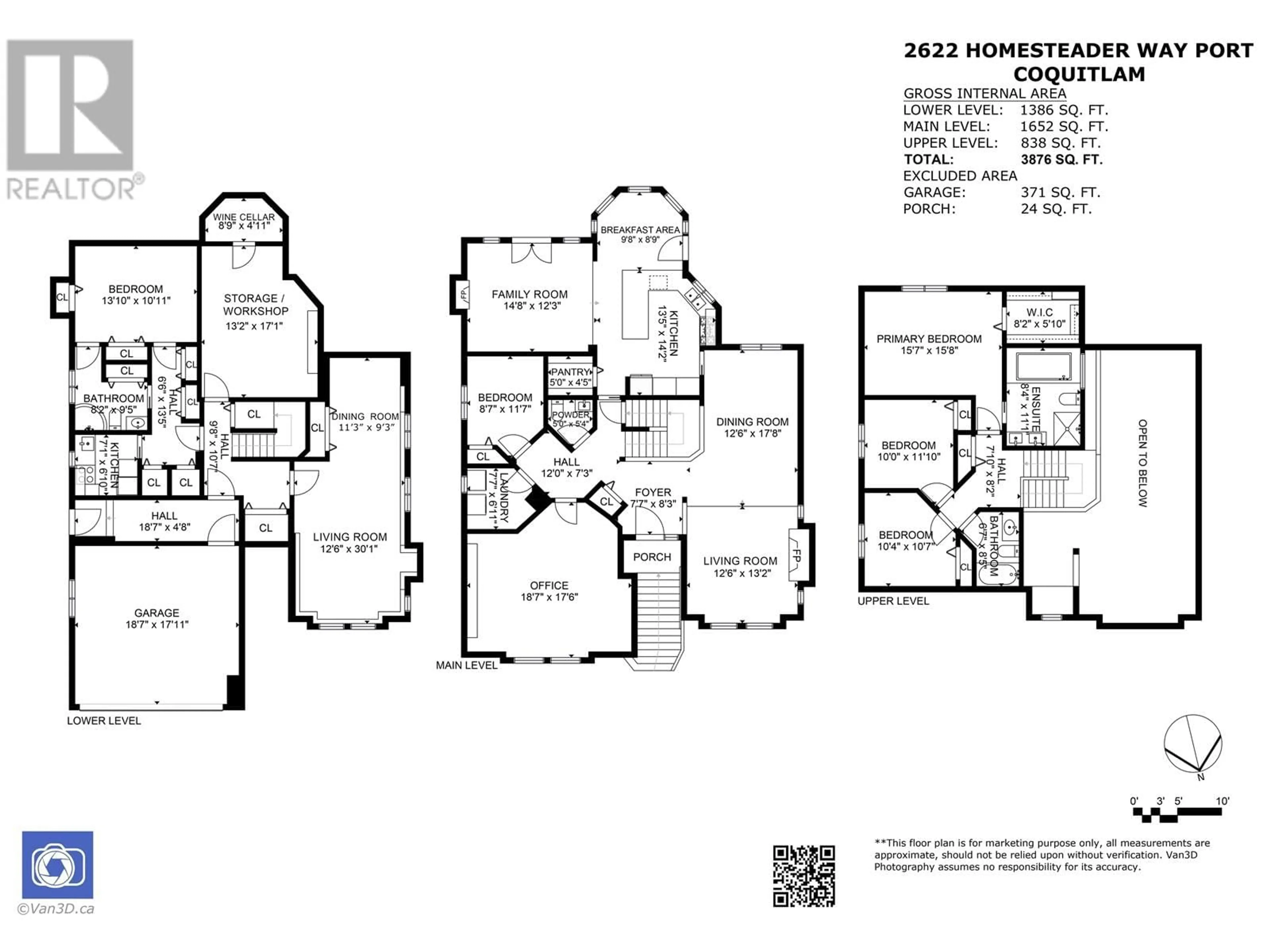 Floor plan for 2622 HOMESTEADER WAY, Port Coquitlam British Columbia V3C5Y6