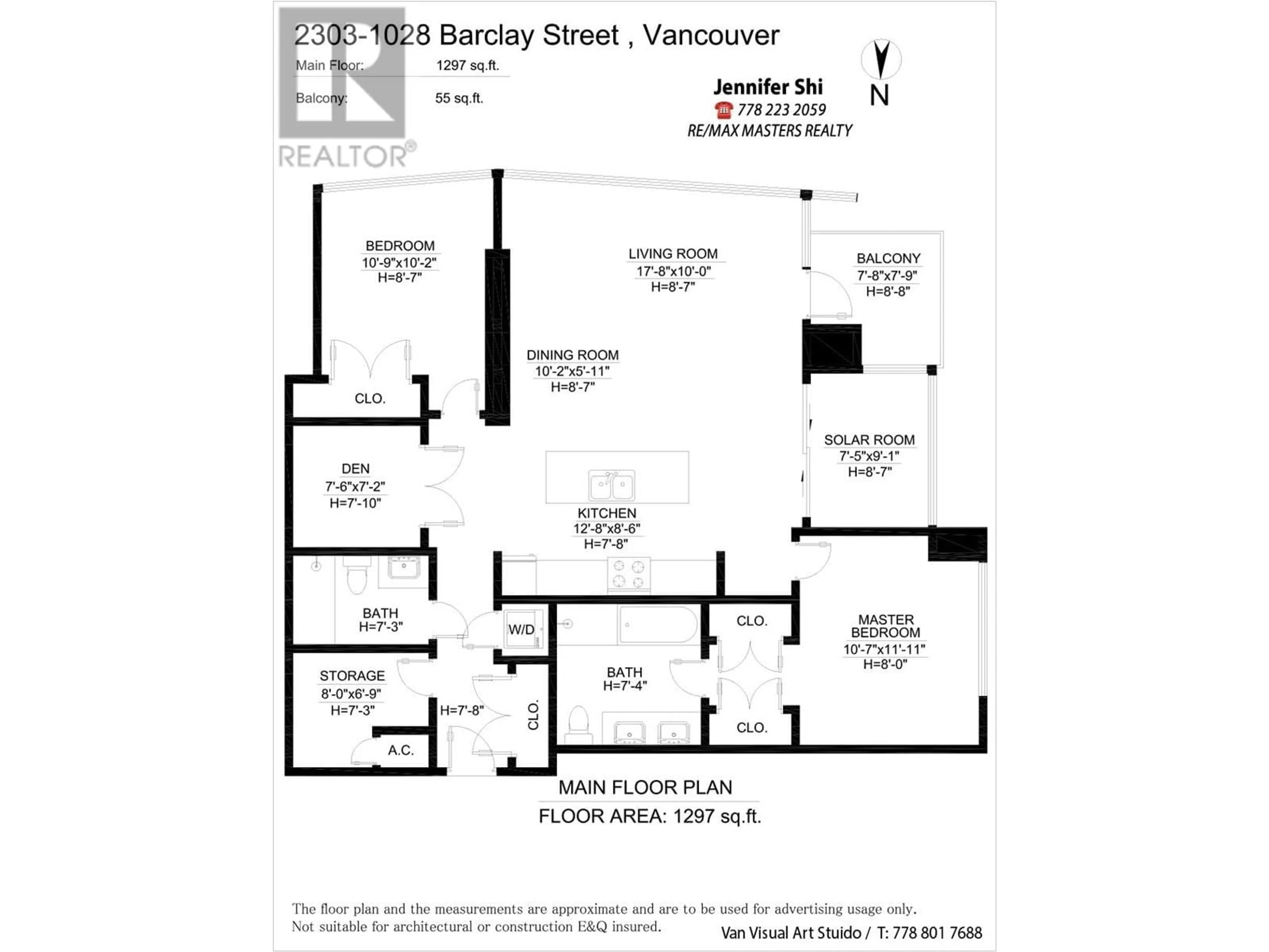 Floor plan for 2303 - 1028 BARCLAY STREET, Vancouver British Columbia V6E0B1