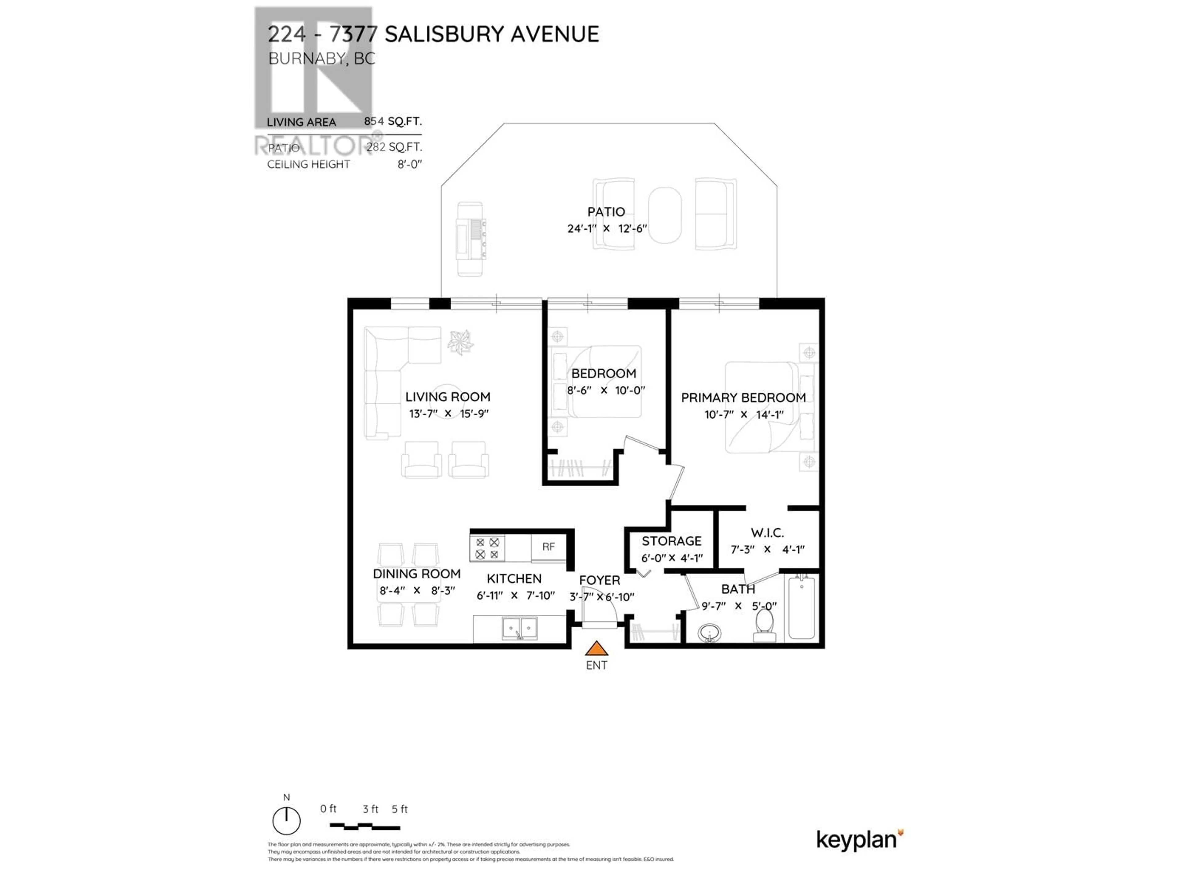 Floor plan for 224 - 7377 SALISBURY AVENUE, Burnaby British Columbia V5E4B2