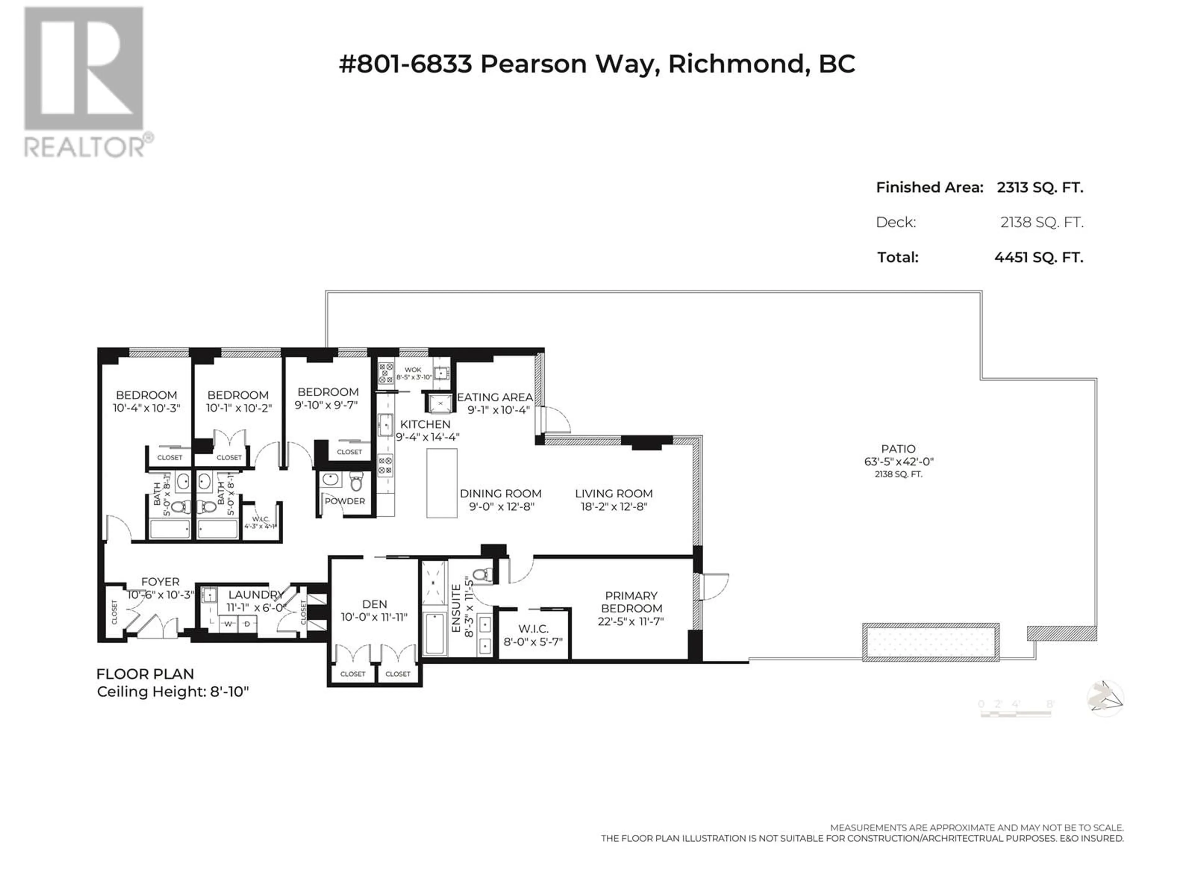 Floor plan for 801 6833 PEARSON WAY, Richmond British Columbia V7C0E8