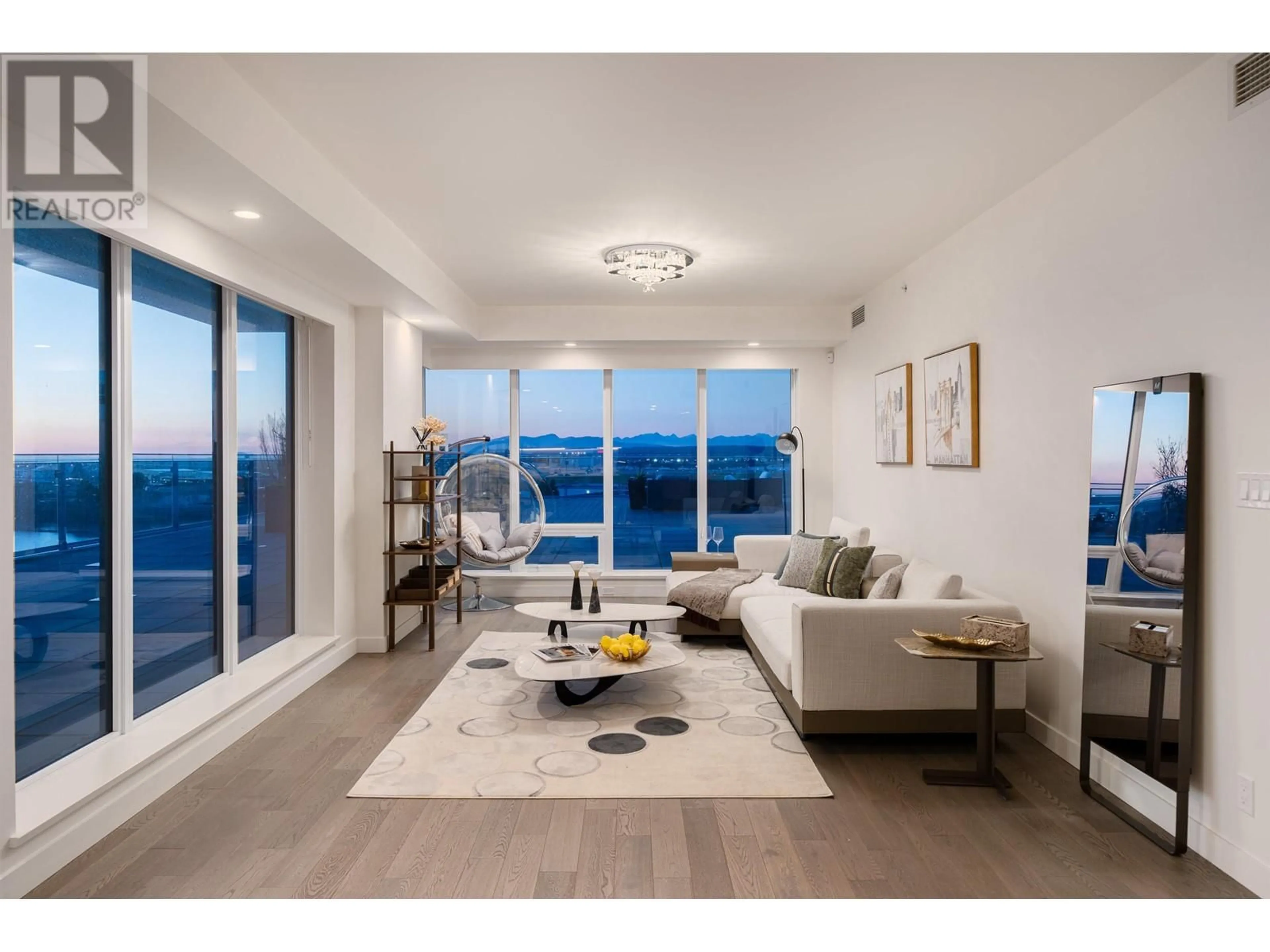 Living room with furniture, wood/laminate floor for 801 6833 PEARSON WAY, Richmond British Columbia V7C0E8