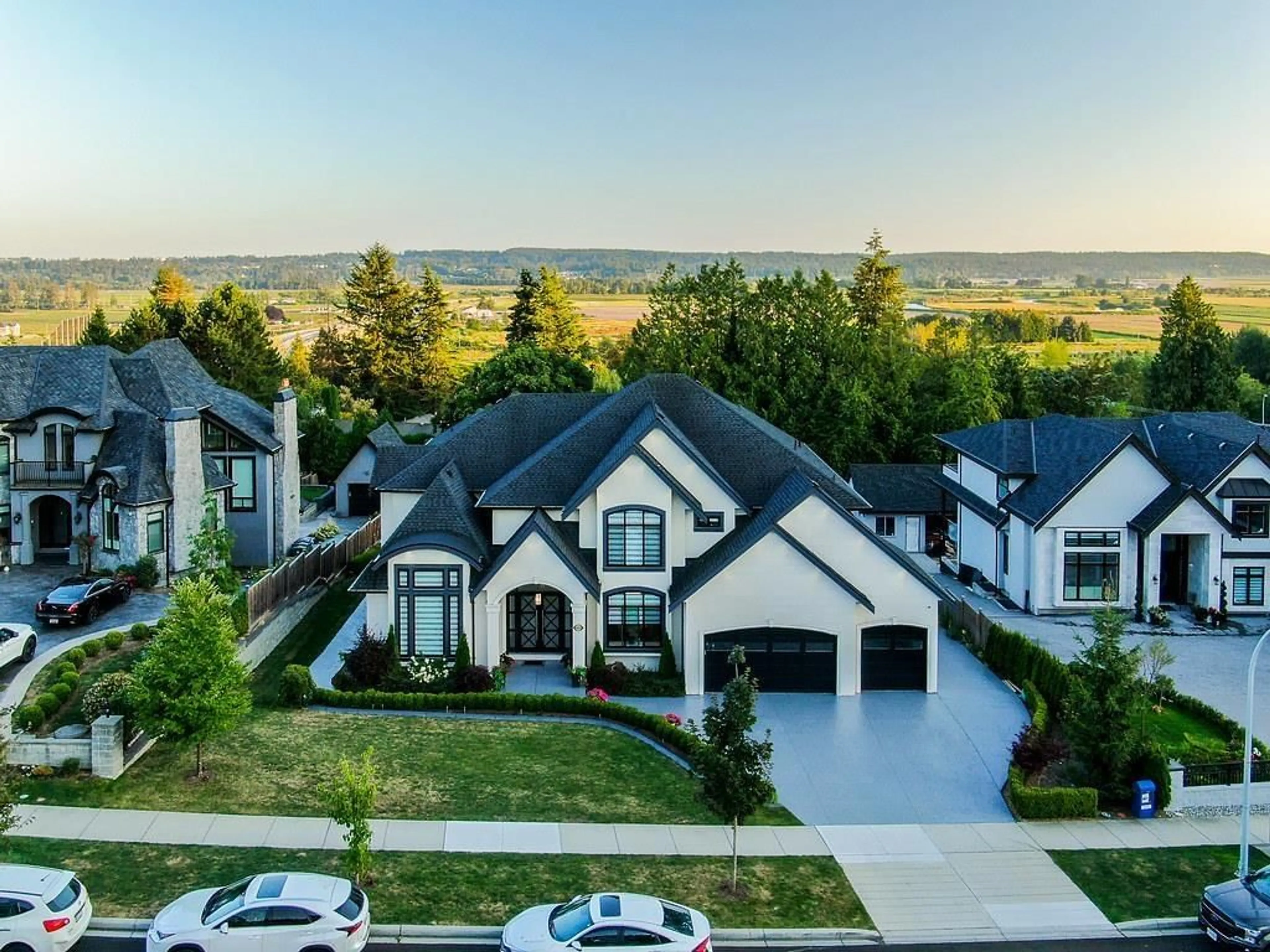 A pic from outside/outdoor area/front of a property/back of a property/a pic from drone, mountain view for 14468 55, Surrey British Columbia V3X0H5