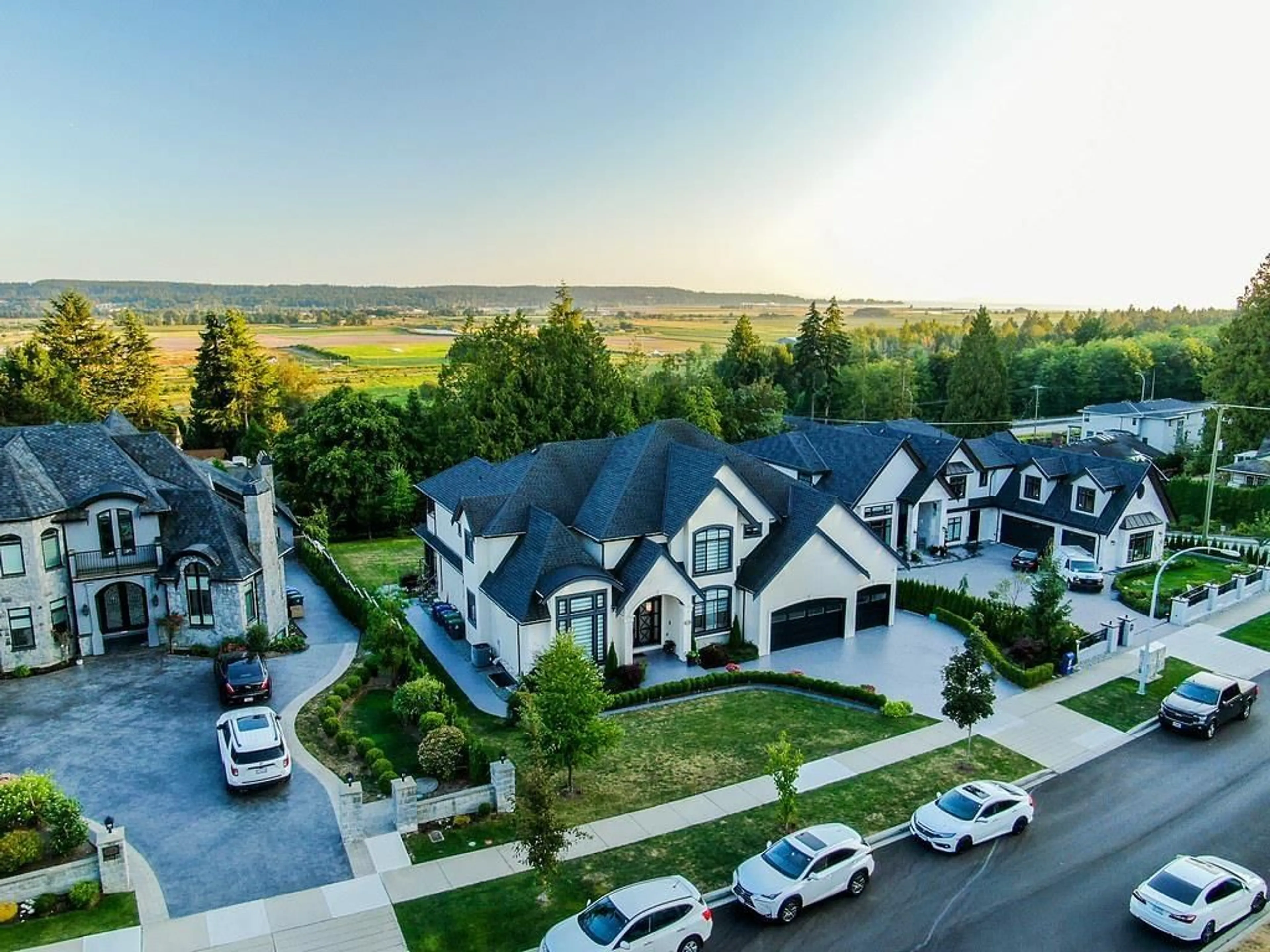 A pic from outside/outdoor area/front of a property/back of a property/a pic from drone, mountain view for 14468 55, Surrey British Columbia V3X0H5