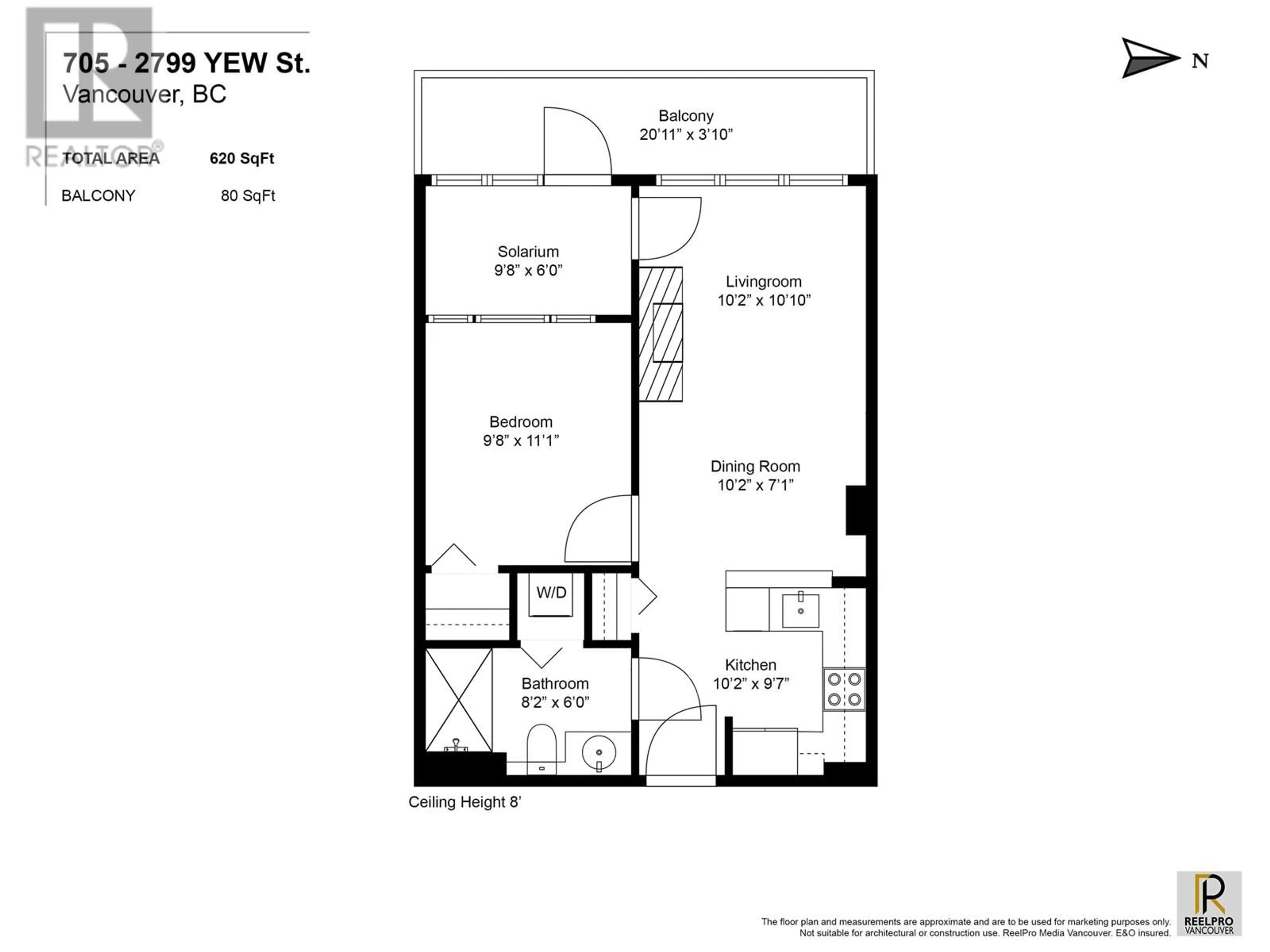 Floor plan for 705 2799 YEW STREET, Vancouver British Columbia V6K4W2