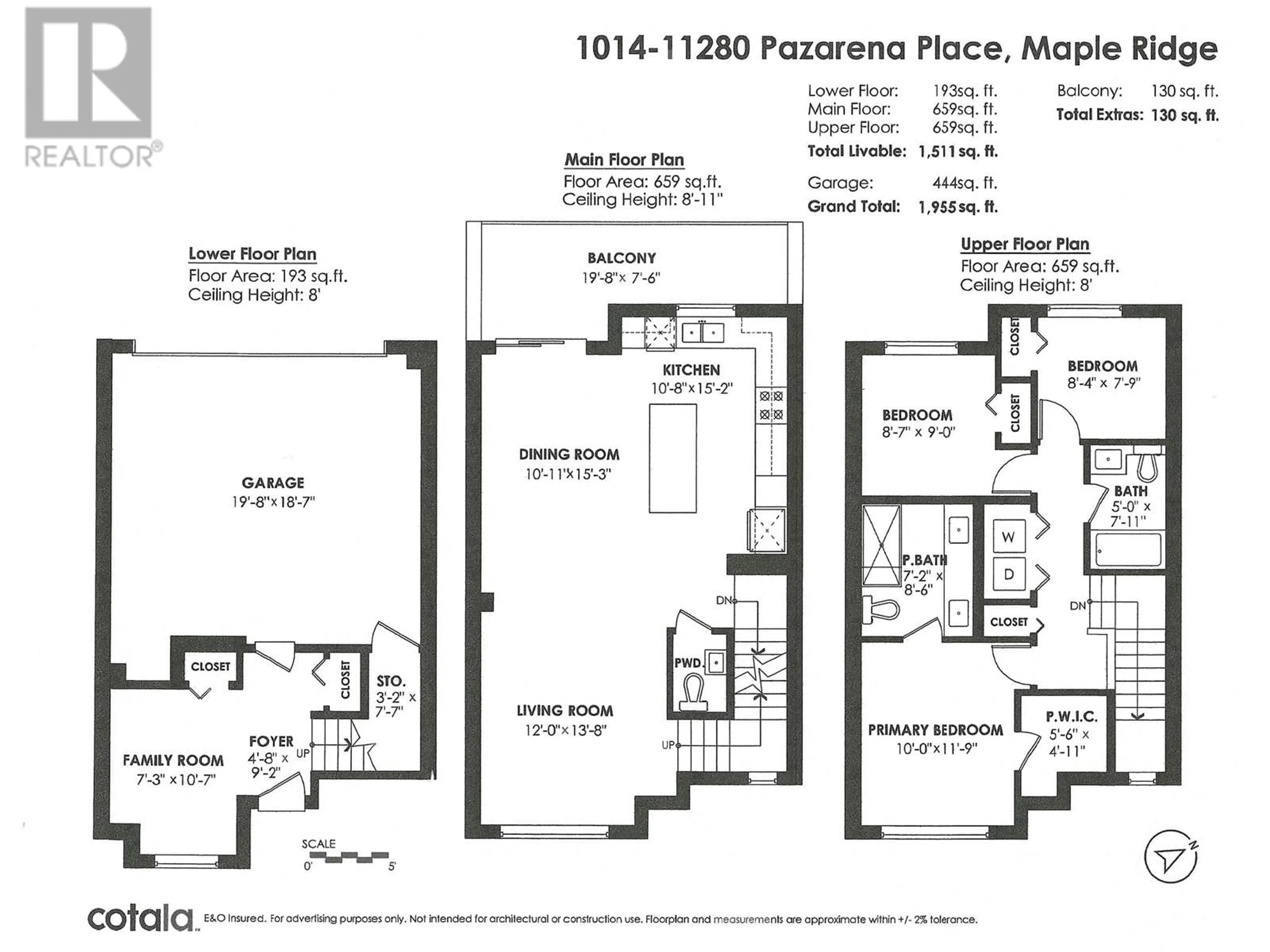 Floor plan for 1014 11280 PAZARENA PLACE, Maple Ridge British Columbia V2X4K9