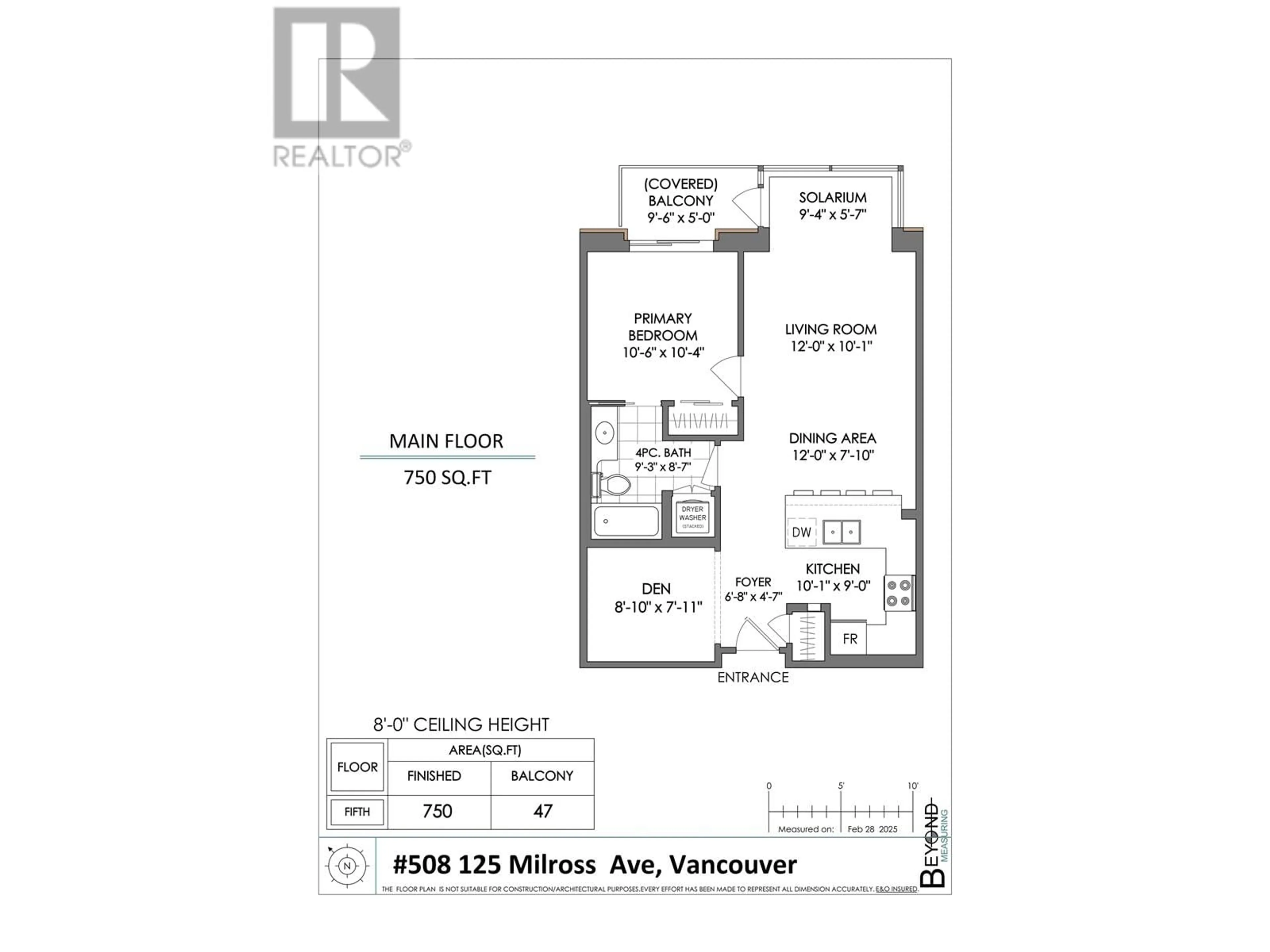 Floor plan for 508 125 MILROSS AVENUE, Vancouver British Columbia V6A0A1